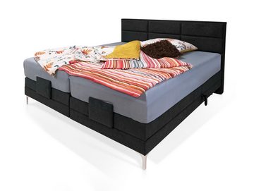 Moebel-Eins Boxspringbett, DARINO Boxspringbett mit Motor inkl. Topper, Härtegrad 3