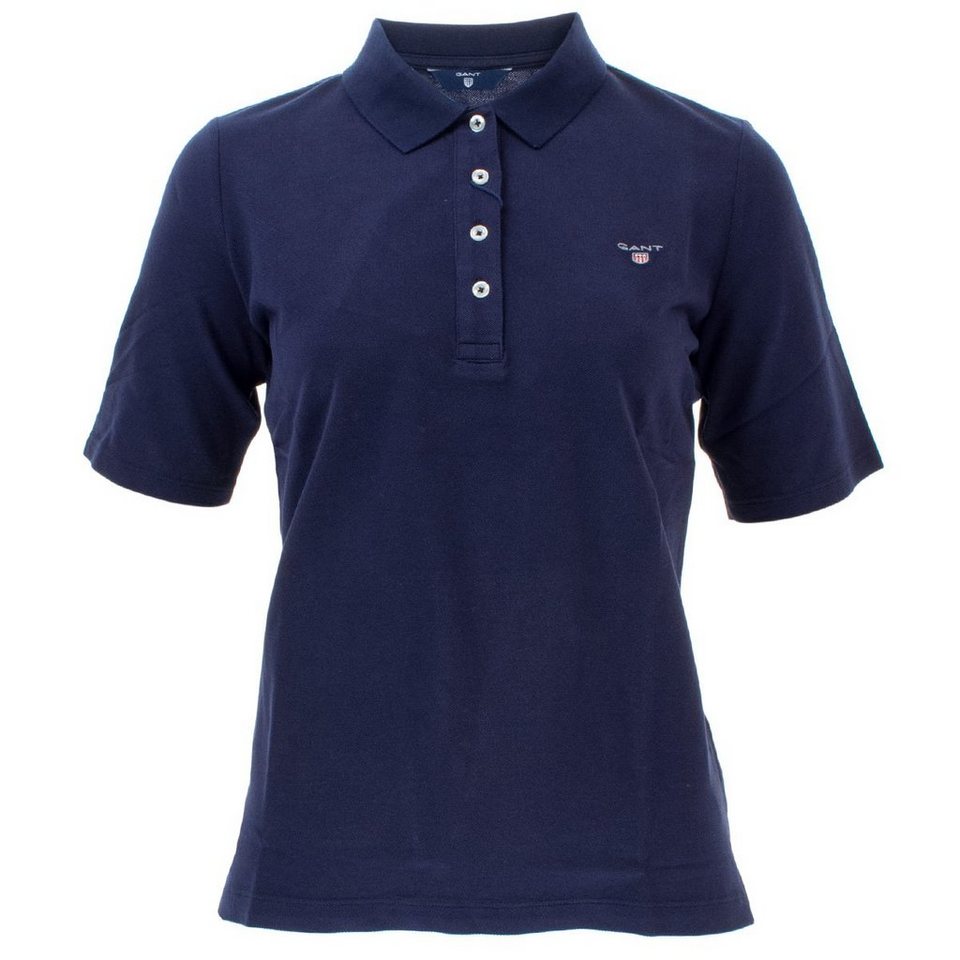 Gant Poloshirt 402210 Damen Poloshirt The Original Pique Unifarben aus  Baumwolle, Kleines Brustlogo mit GANT Wappen