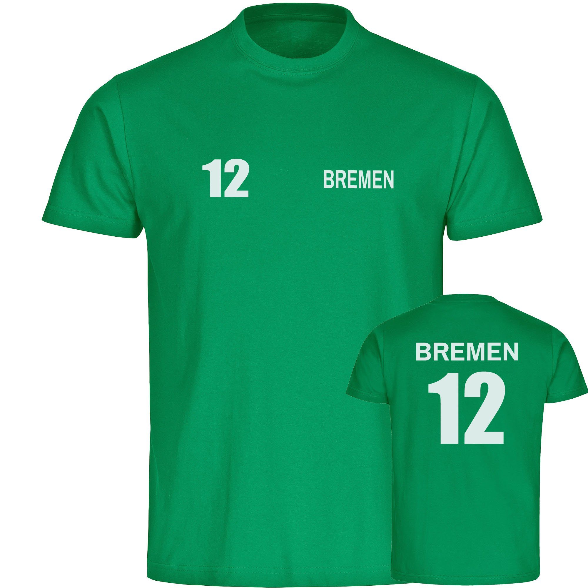multifanshop T-Shirt Kinder Bremen - Trikot 12 - Boy Girl