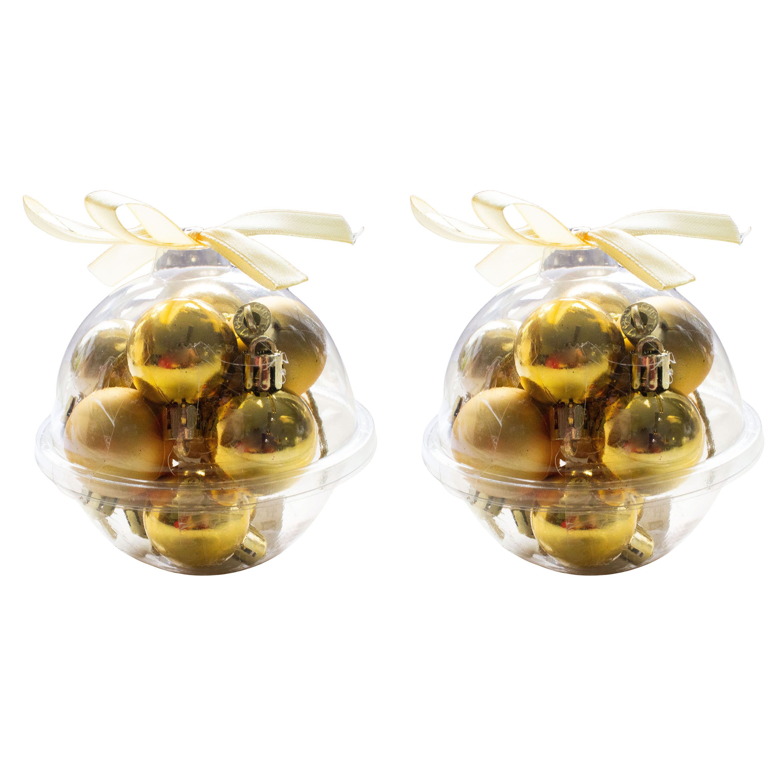 Annastore Weihnachtsbaumkugel 24 x Mini Baumkugeln Ø 3 cm zum Hängen - Bruchsicher aus Kunststoff, Kleine Christbaumkugeln aus Kunststoff