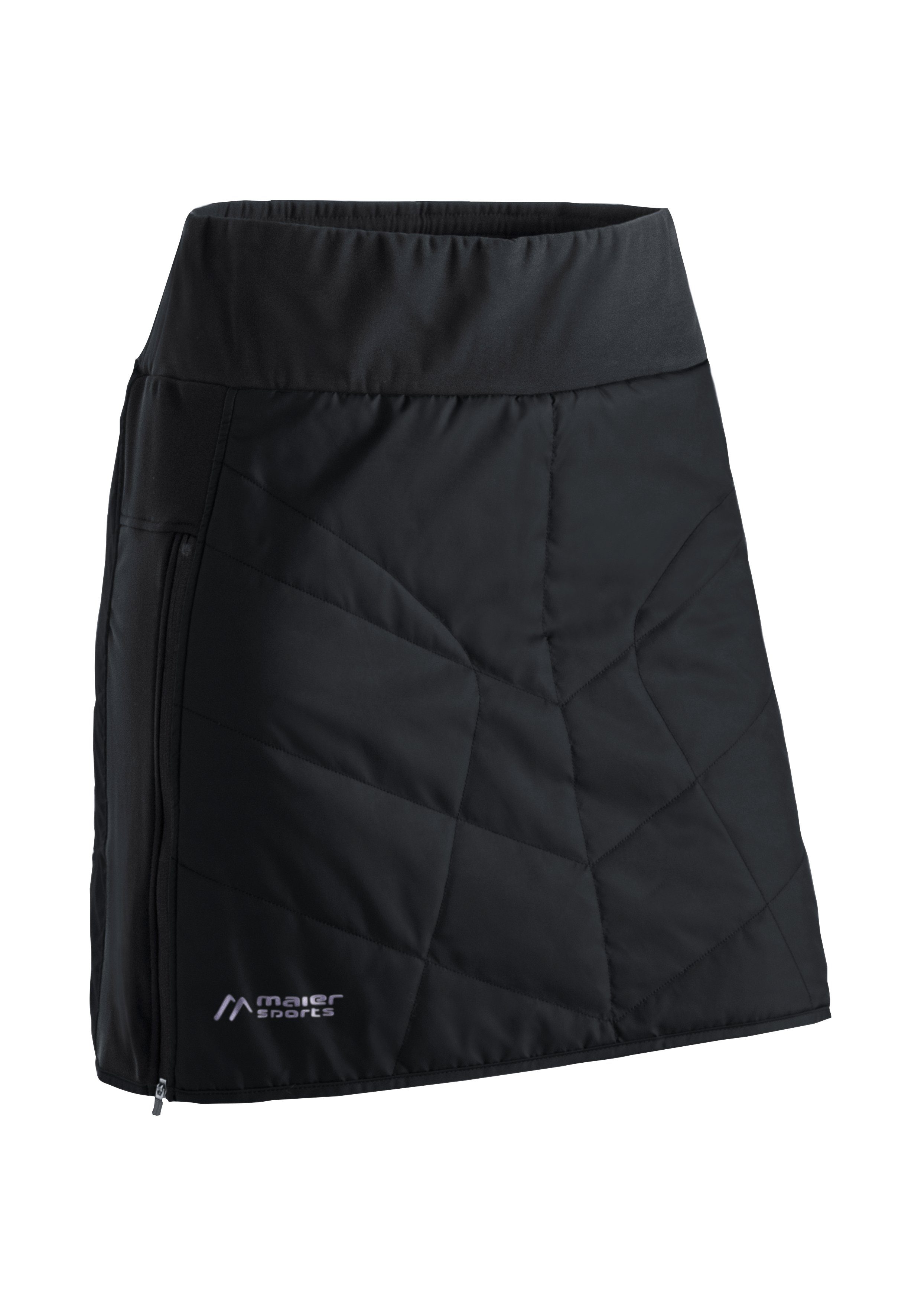 Maier Sports Sweatrock Skjoma Skirt W Damen Überrock, atmungsaktiv und windabweisend, elastischer Bund schwarz