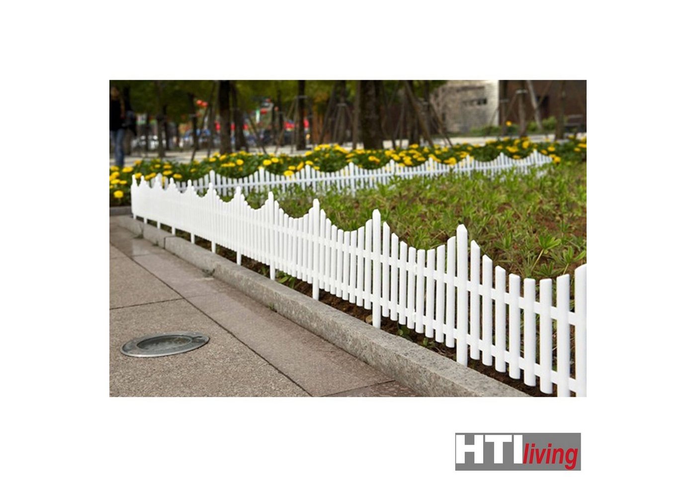 Thumbnail - HTI-Living Beetbegrenzung Zierzaun Bogen unten Nessa, LxH: 60x32.5 cm, Set, 4 Zaunelemente, Beeteinfassung Beetbegrenzun...