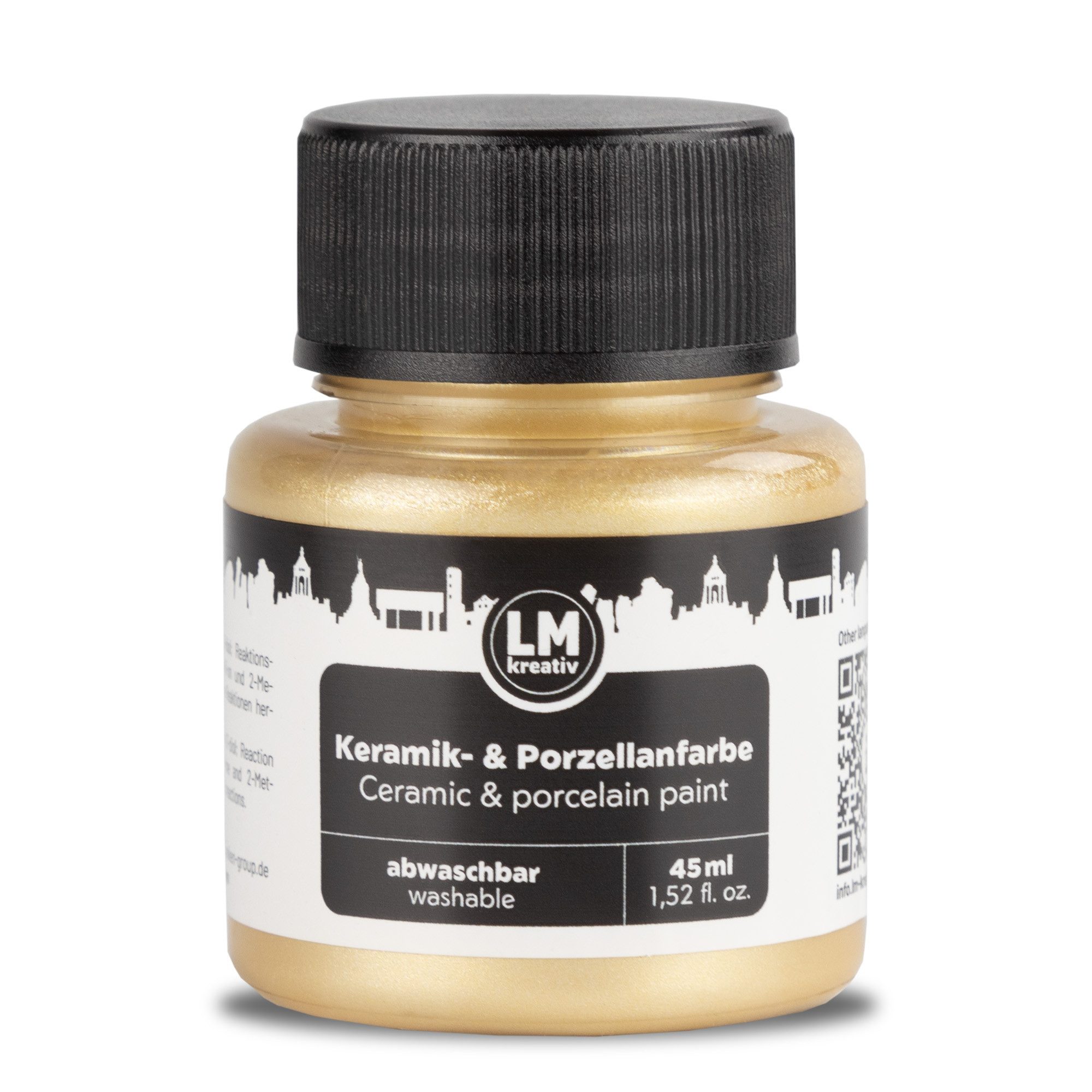 LM-Kreativ Porzellanfarbe Keramik- & Porzellanfarbe zum Bemalen von Porzellan, Keramik & Glas, für Porzellan, Keramik & Glas, wasserbasiert, gut deckend, mischbar