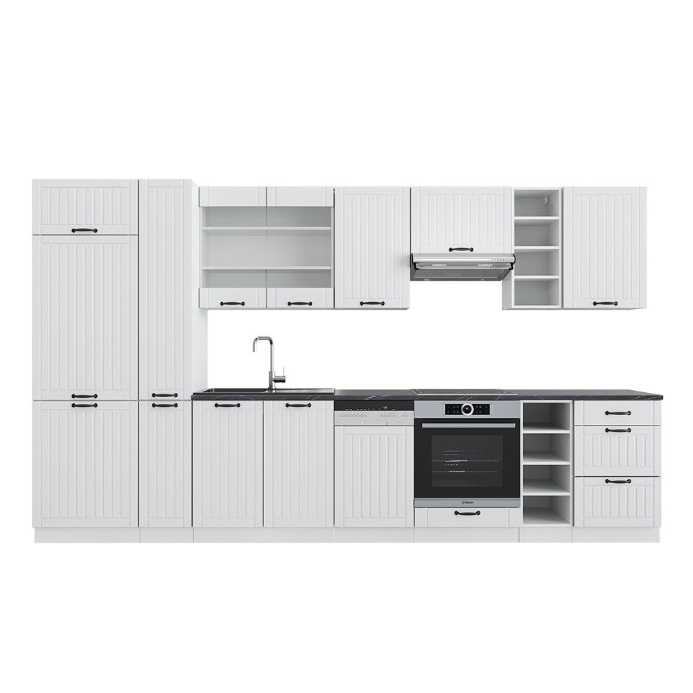 Vicco Küchenzeile Fame-Line Weiß Landhaus/Weiß, 355 günstig online kaufen