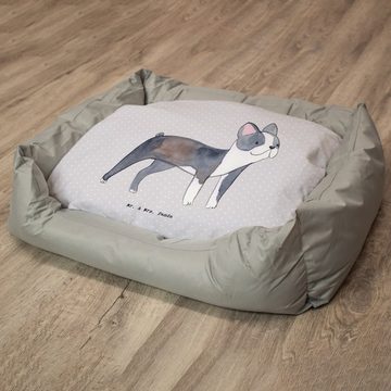 Mr. & Mrs. Panda Tierbett Boston Terrier Lebensretter - Grau Pastell - Geschenk, Körbchen, Hund, Komfortabel & stilvoll