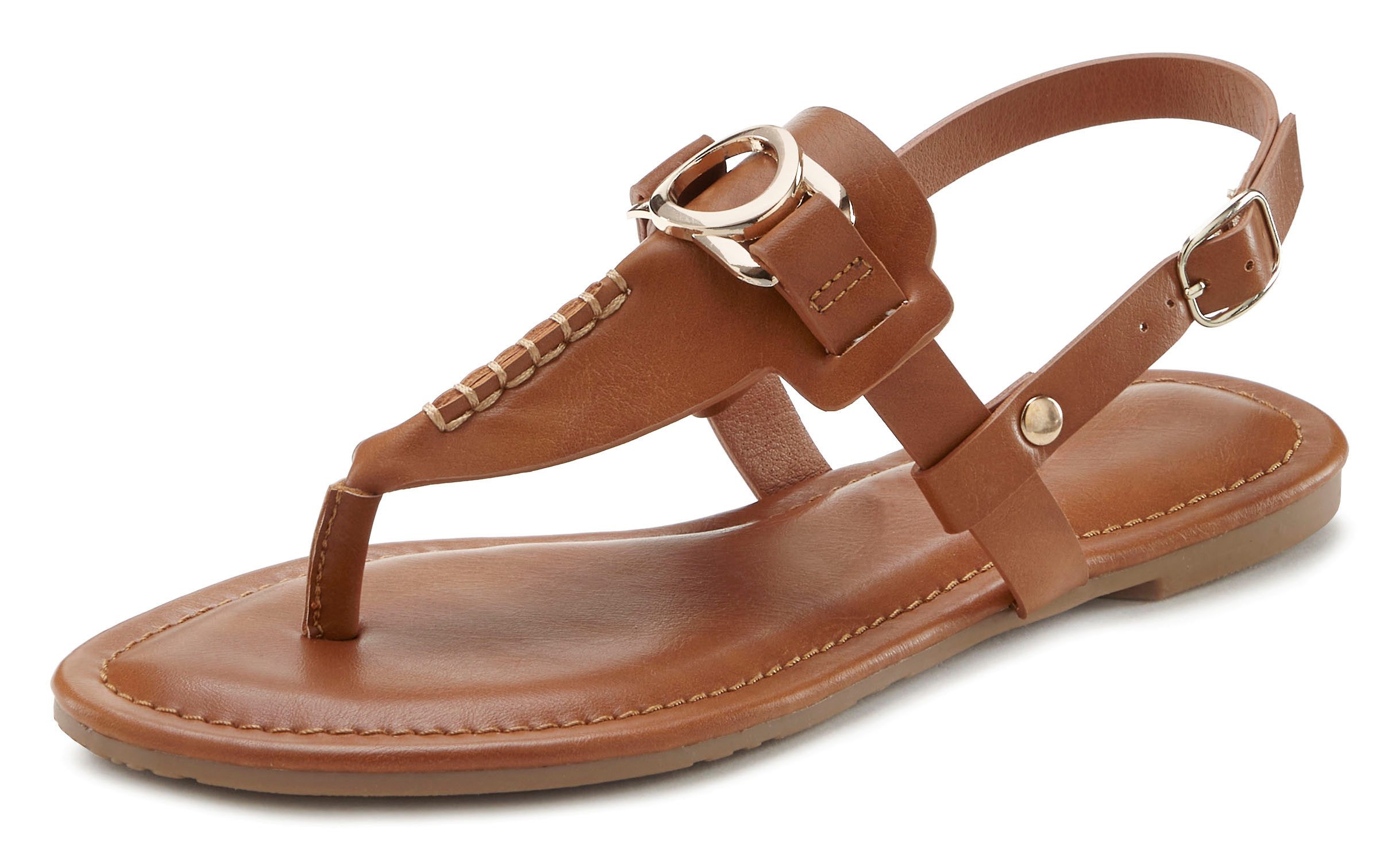 Vivance Sommerschuh, Zehentrenner Sandale, Pantolette mit Schmuckelement VEGAN