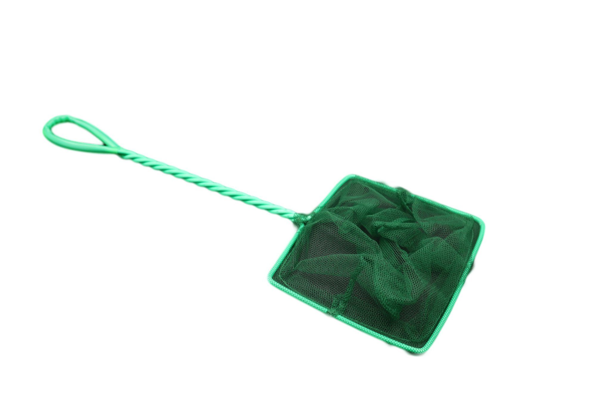 Osaga Kescher Aquarienkescher Fischfangnetz in Grün 20 x18 cm / Stiel: 30 cm