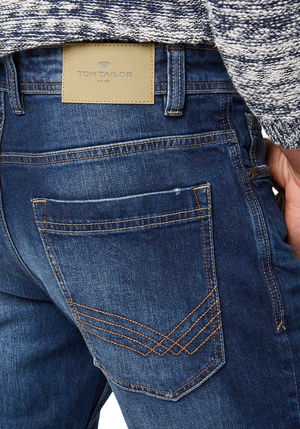 Mid 5-Pocket-Jeans Josh washed TAILOR stone denim TOM mit Reißverschluss