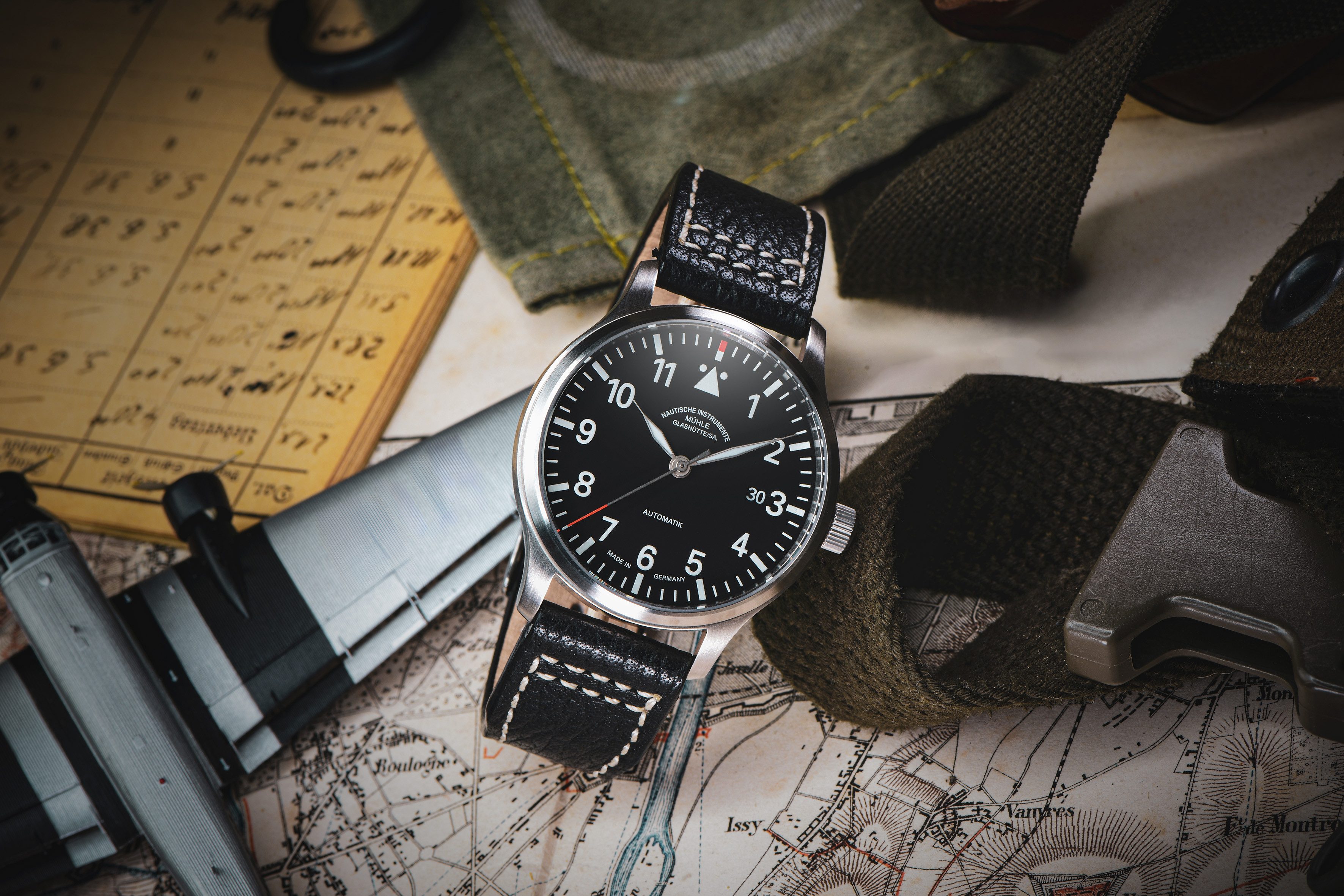 Nautische Instrumente Mühle Glashütte/Sa. Automatikuhr Herrenuhr Mühle Glashütte Terrasport II Automatik