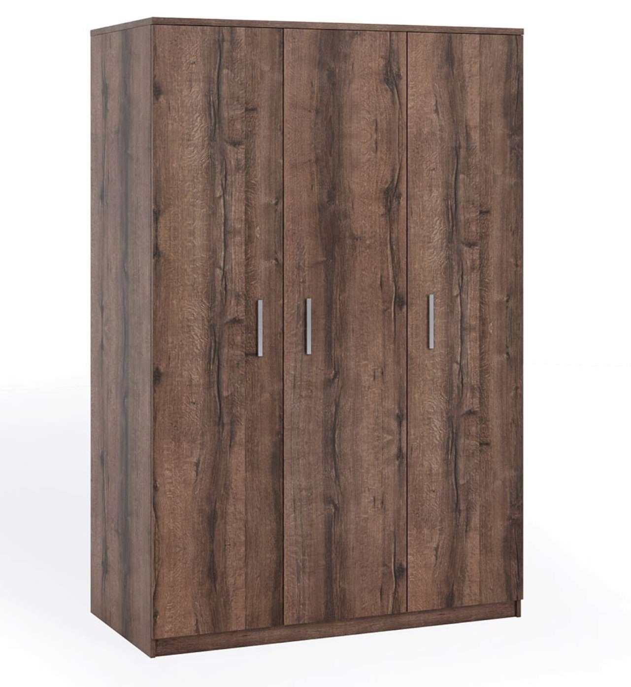 Holzwerkstoff, Eiche 3-türig, Modern aus Design, Mela (Kleiderschrank, Stylefy Drehtürenschrank variabel viel Stauraum Monastery stellbar, Mehrzweckschrank)