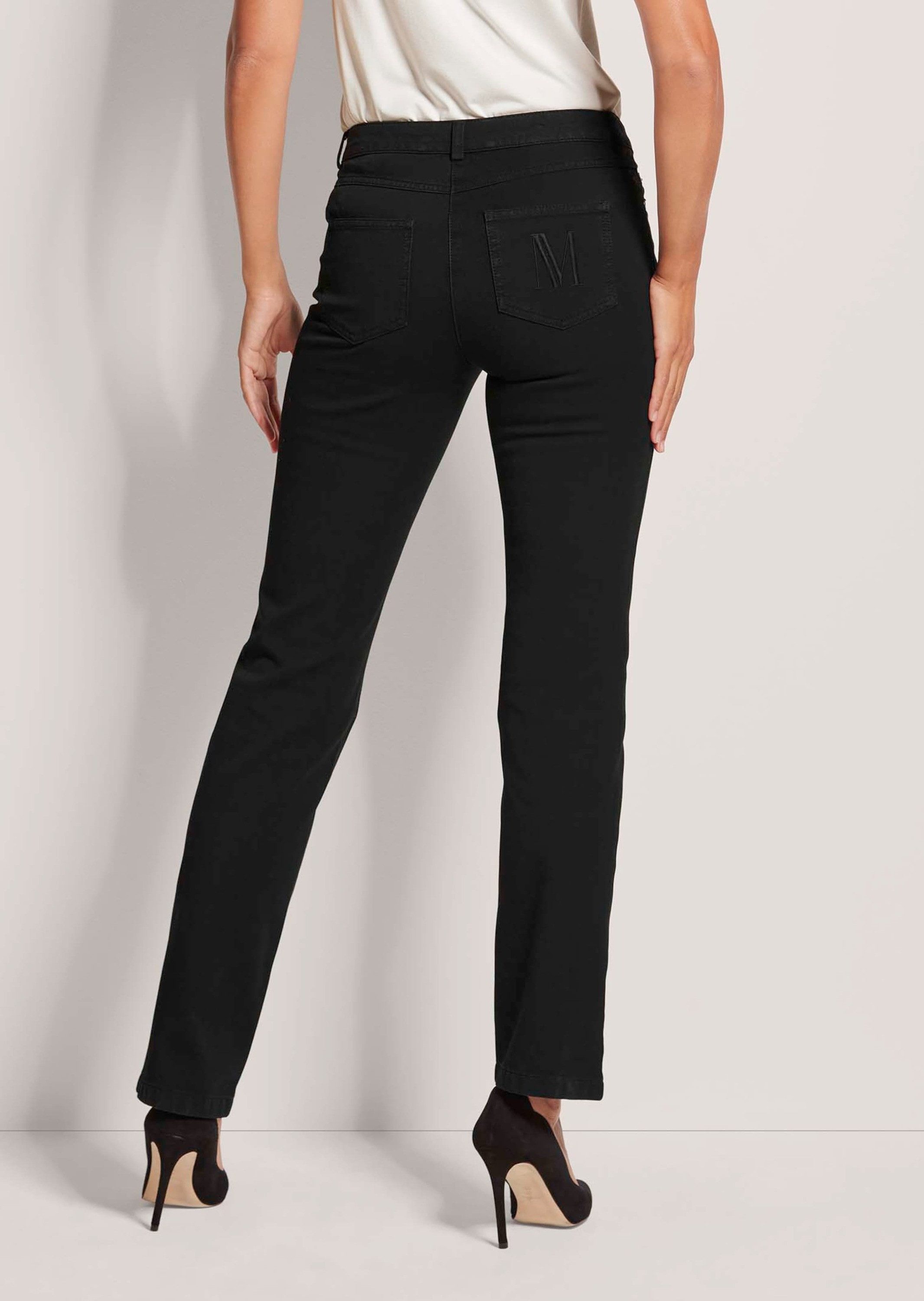 MADELEINE Gerade Jeans Schmale Jeans im Five-Pocket-Style Basichose mit Formbund, Gürtelschlaufen und Knöchellang – Bild 2 von 5