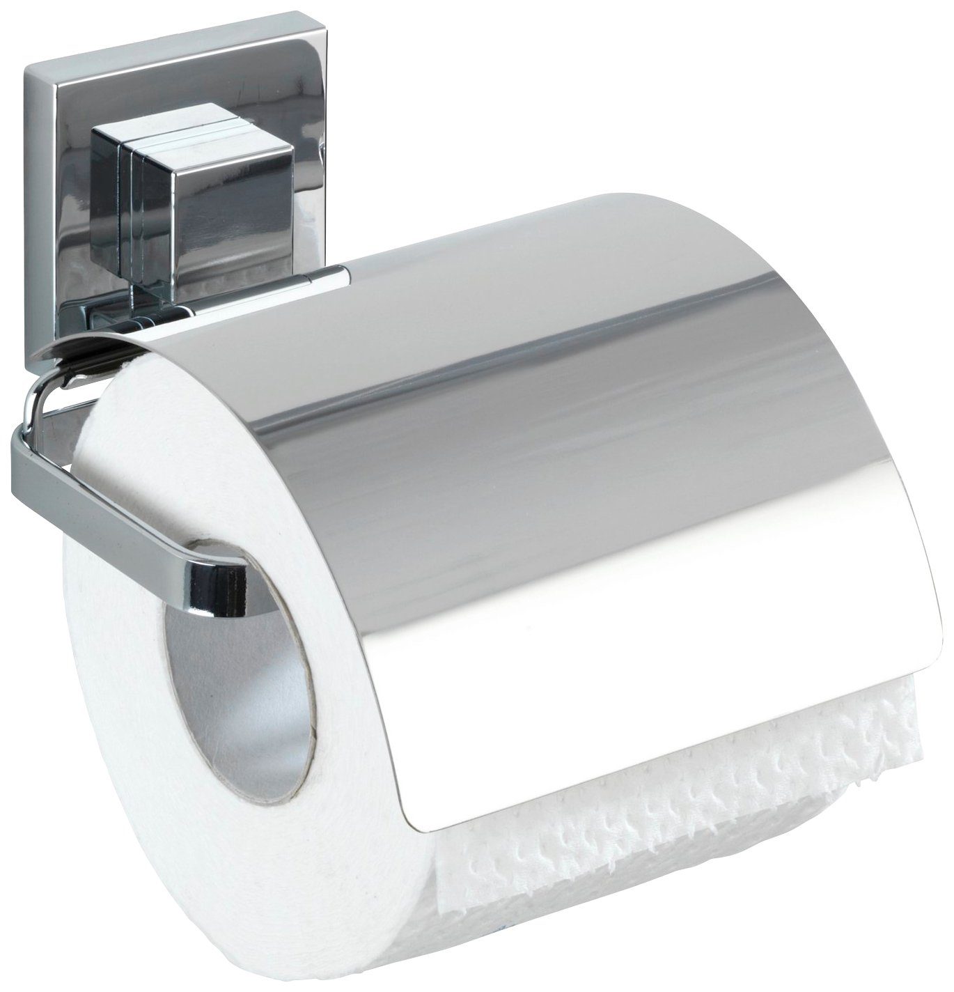 WENKO Badaccessoire-Set Vacuum-Loc Quadro, Set, 2 tlg., WC-Garnitur,Toilettenpapierhalter