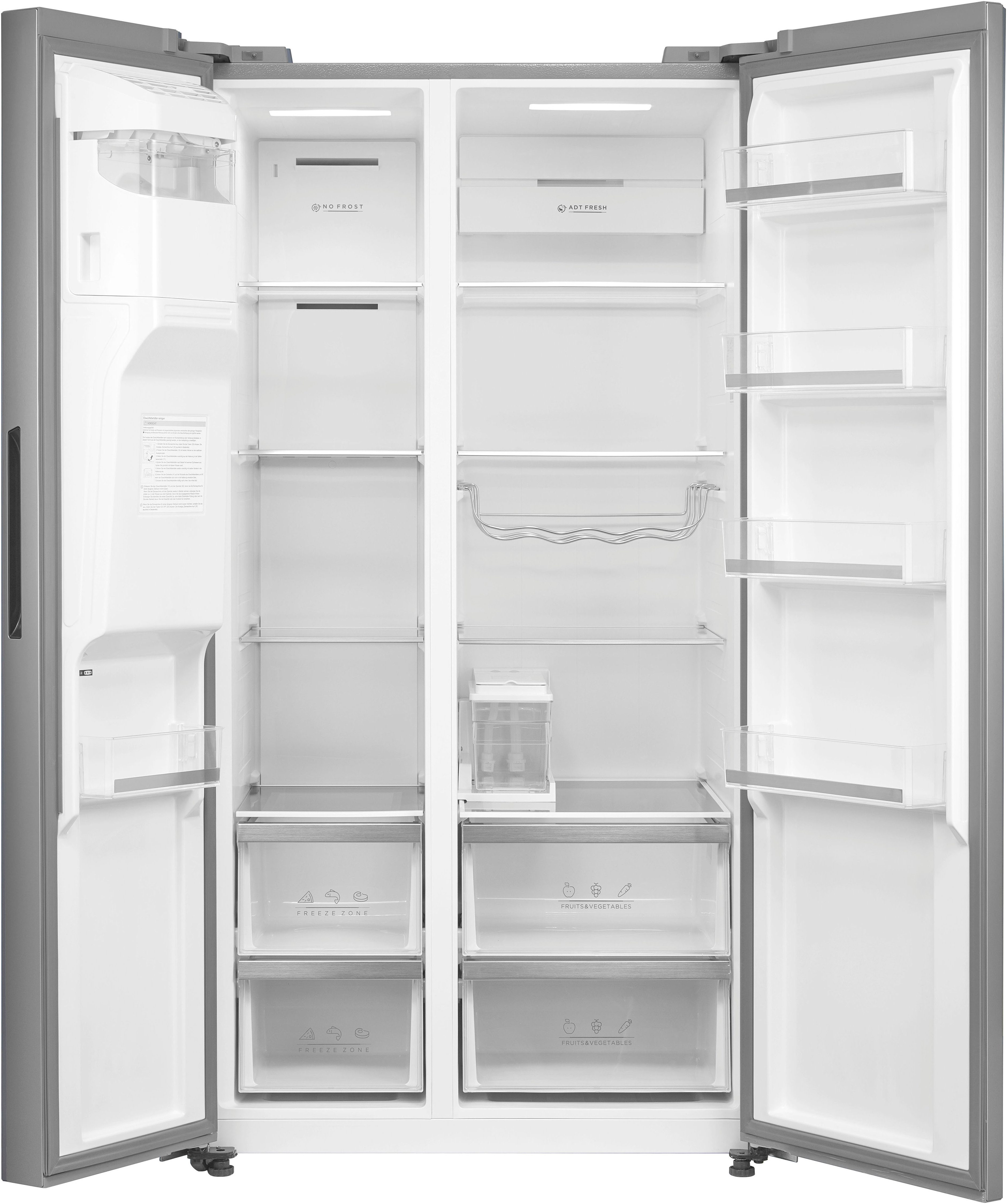 Hanseatic Side-by-Side HSBS17590CWEI, 179,3 cm hoch, 91 cm breit, mit Eis-, Crushed-Ice- und Wasserspender