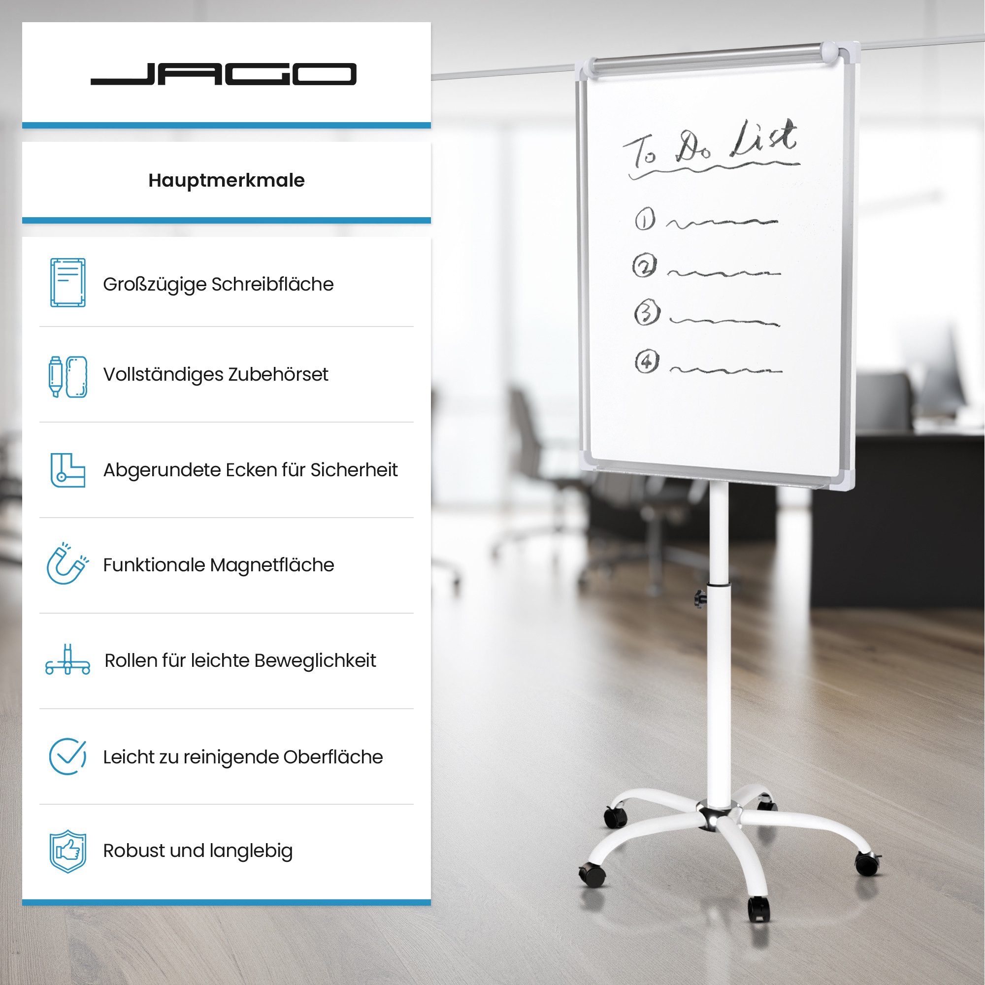 Jago Magnettafel Flipchart mit Sternfuß - günstig online kaufen
