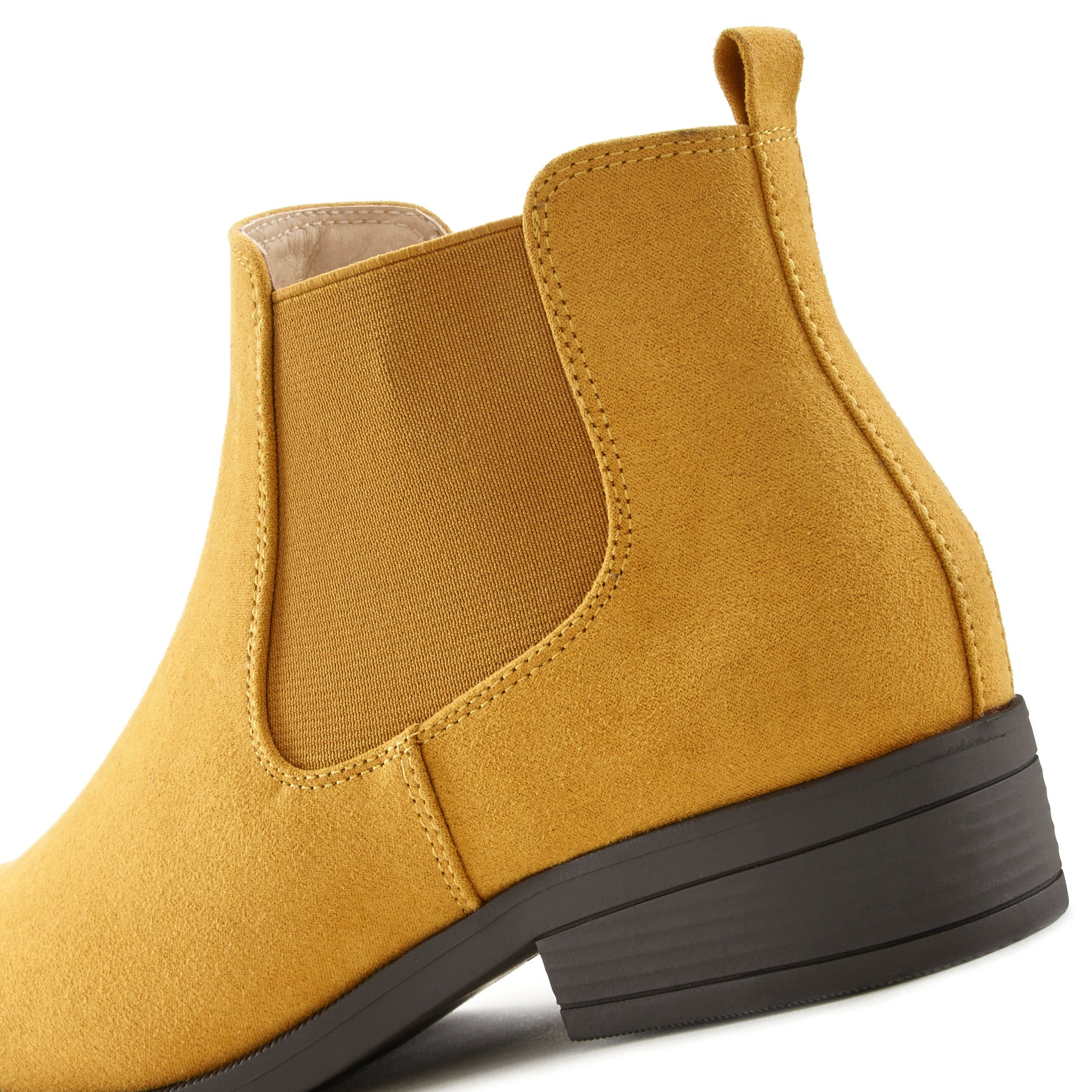 bequem Stiefelette, Boots LASCANA Ankle safran zum VEGAN Reinschlüpfen, Chelseaboots