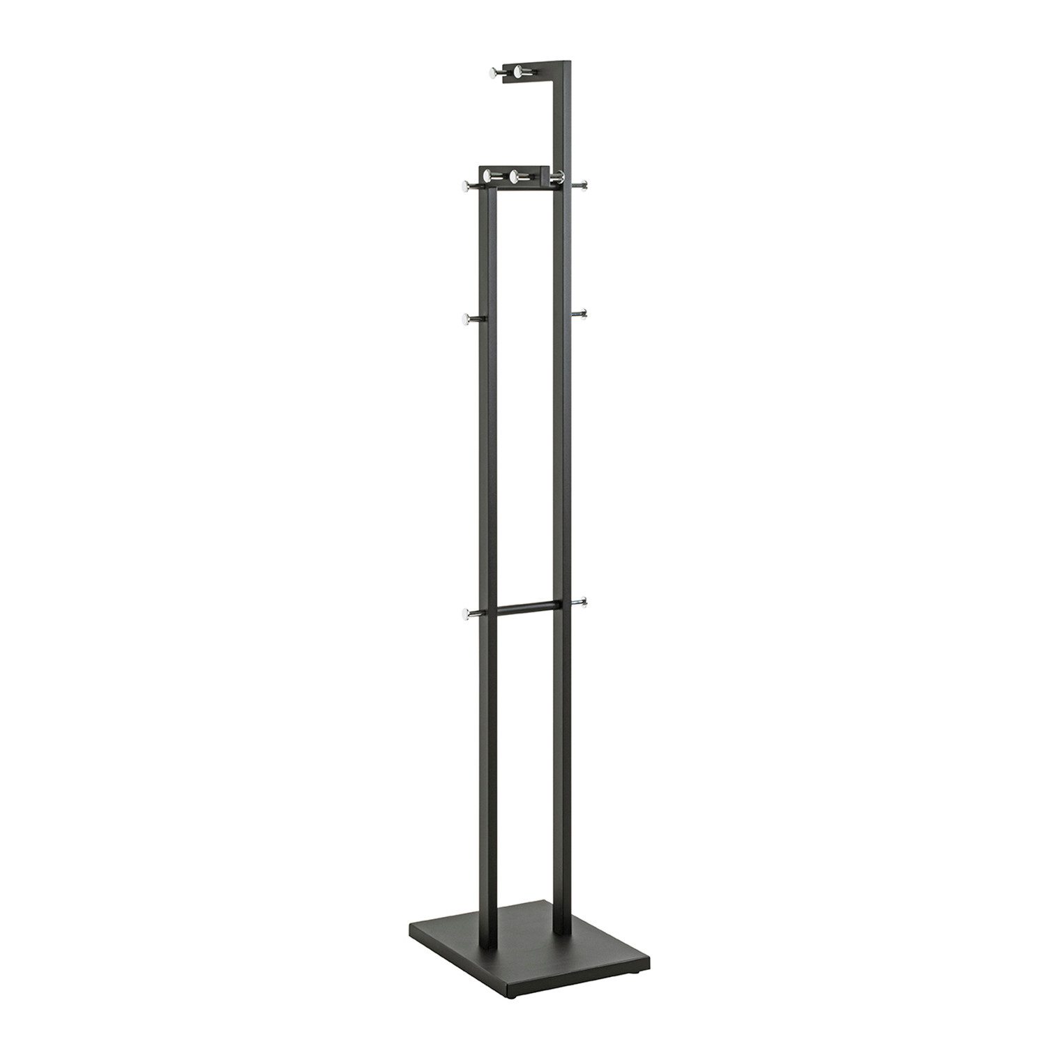 HAKU Garderobenständer Garderobenständer, schwarz-Kleiderständer, Metall-B 42xH 175xT 30 cm, (1xGarderobenständer, Hakenständer - Aufhängeständer), Garderobenständer aus Metall, Kleiderständer, Standgarderobe