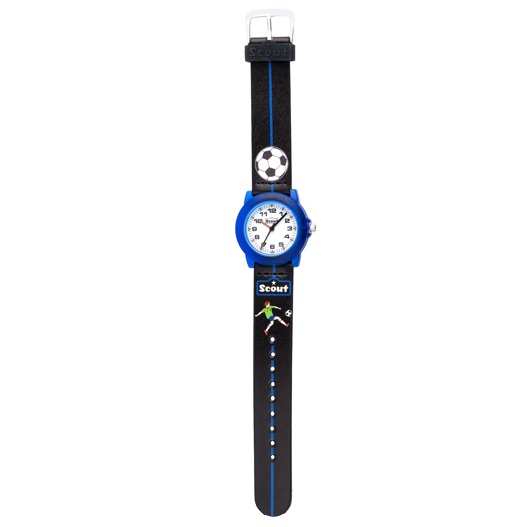 Scout Quarzuhr Crystal 164000007, Armbanduhr, Kinderuhr, Junge, Fußball, Geschenk