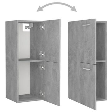 vidaXL Badezimmer-Set Badezimmerschrank Betongrau 30x30x80 cm Holzwerkstoff, (1-St)