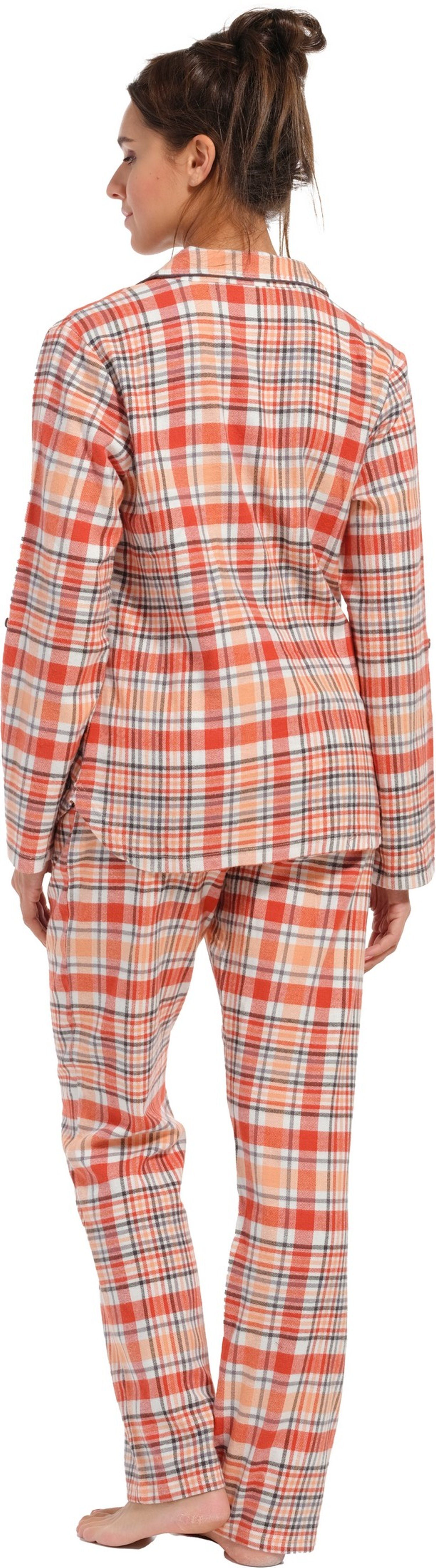 Rebelle Schlafanzug Damen Baumwolle (2 Flanell Pyjama tlg)
