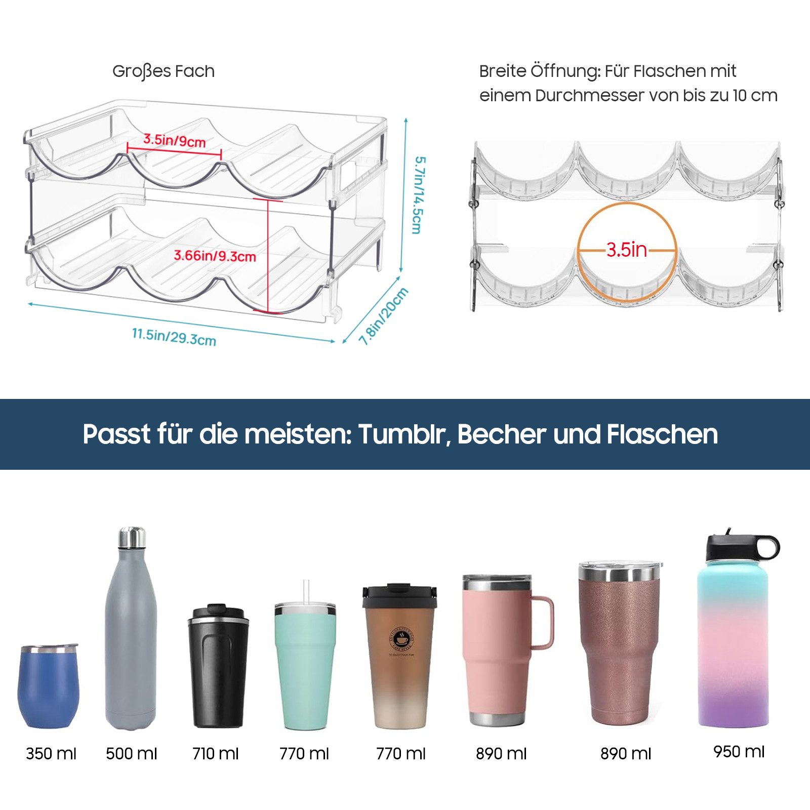 SURFOU Flaschenregal Stapelbarer Flaschenhalter für Schrank, günstig online kaufen