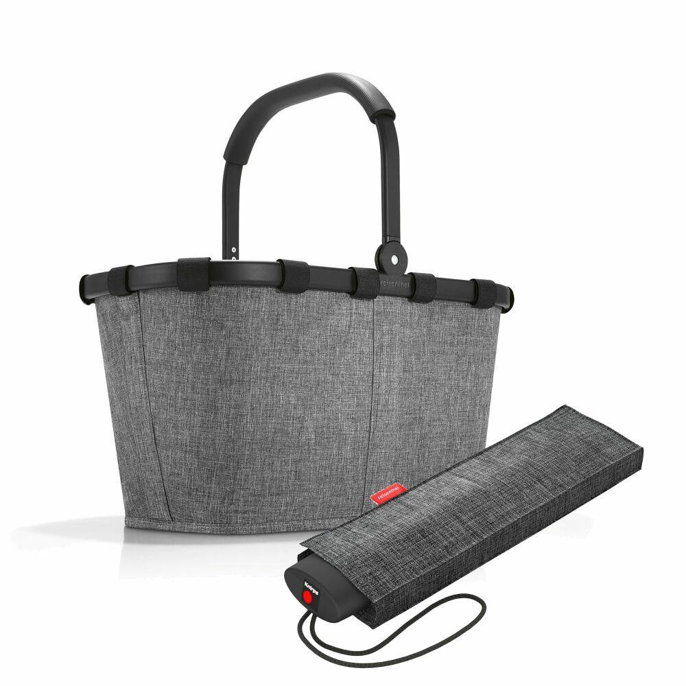 REISENTHEL® Einkaufskorb carrybag Set Twist Silver, mit umbrella pocket mini