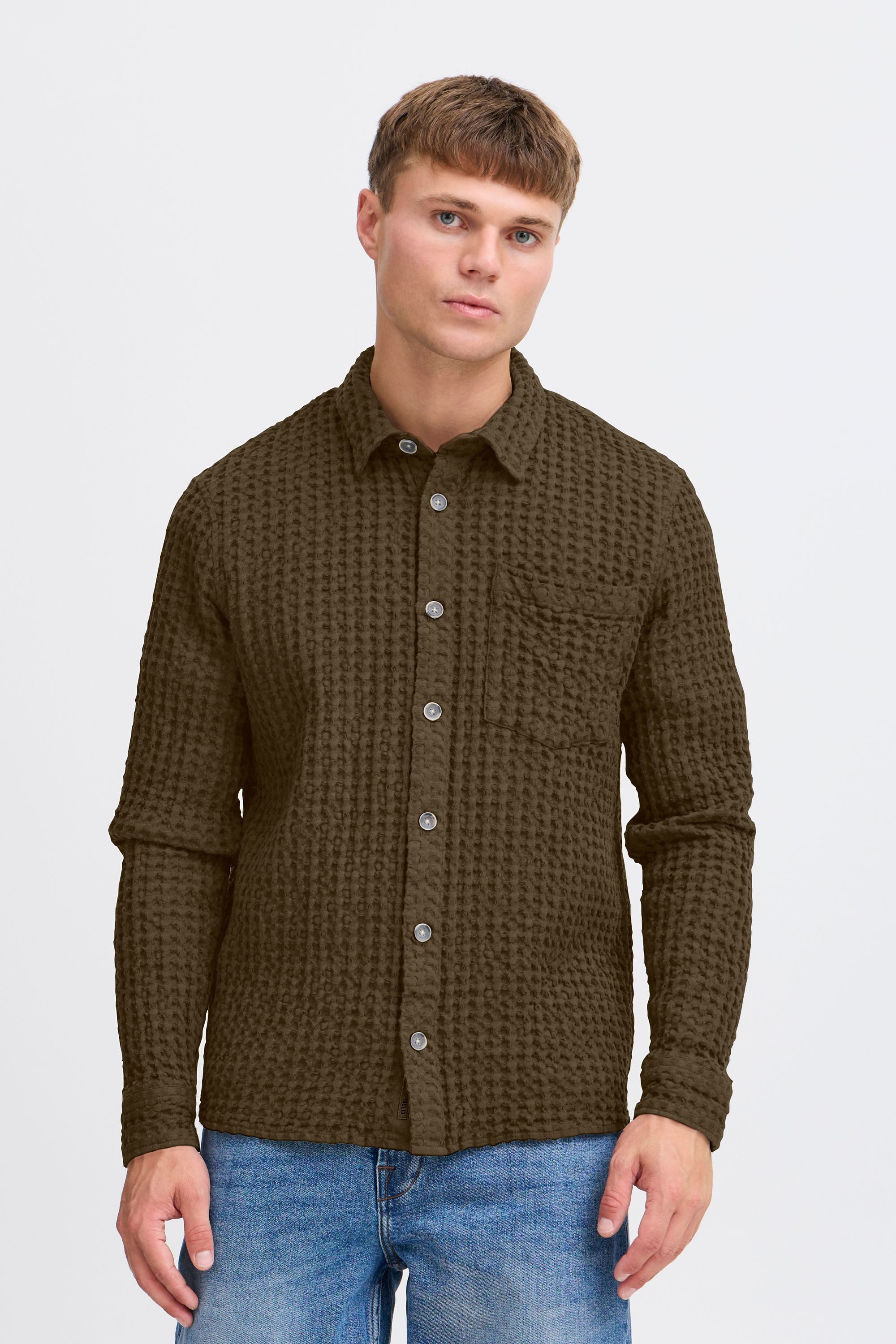 !Solid Langarmhemd SDNELIX Schönes Hemd mit Wafflemuster