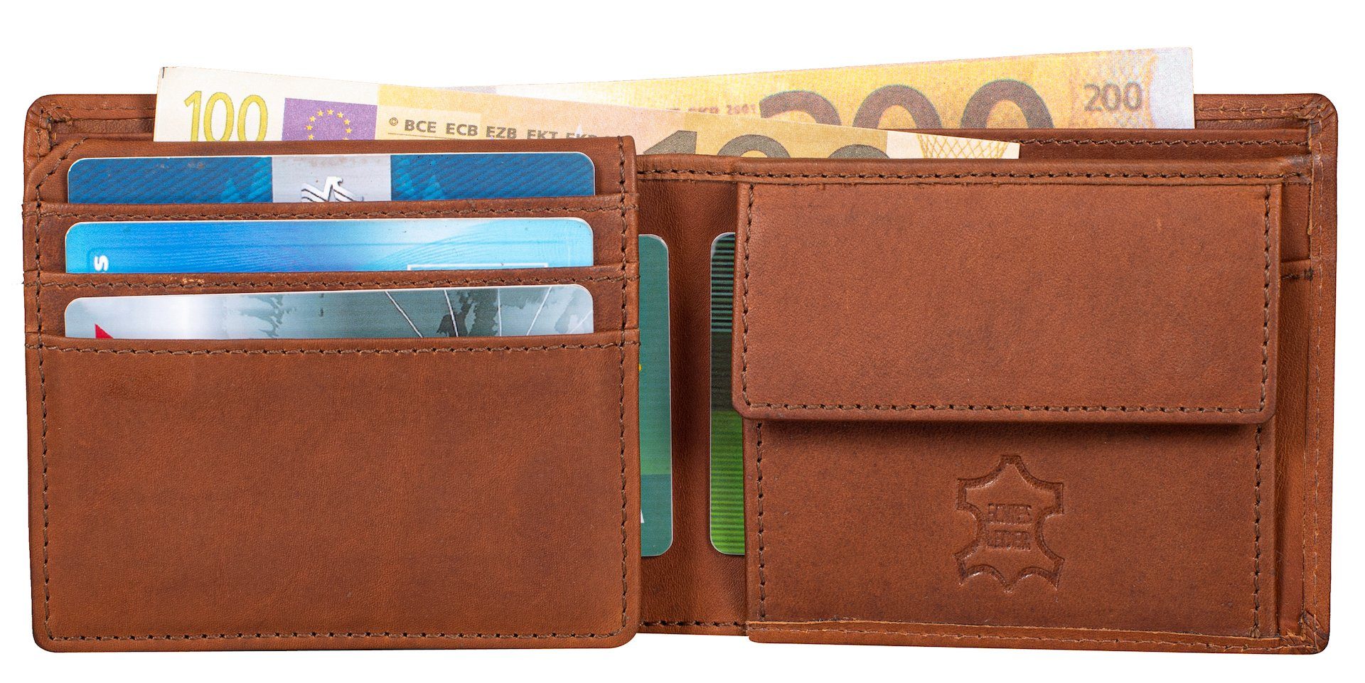 Benthill Geldbörse Herren Geldbörse Echt Leder RFID Slim Portemonnaie Männer Geldbeutel, RFID-Schutz Kartenfächer Münzfach