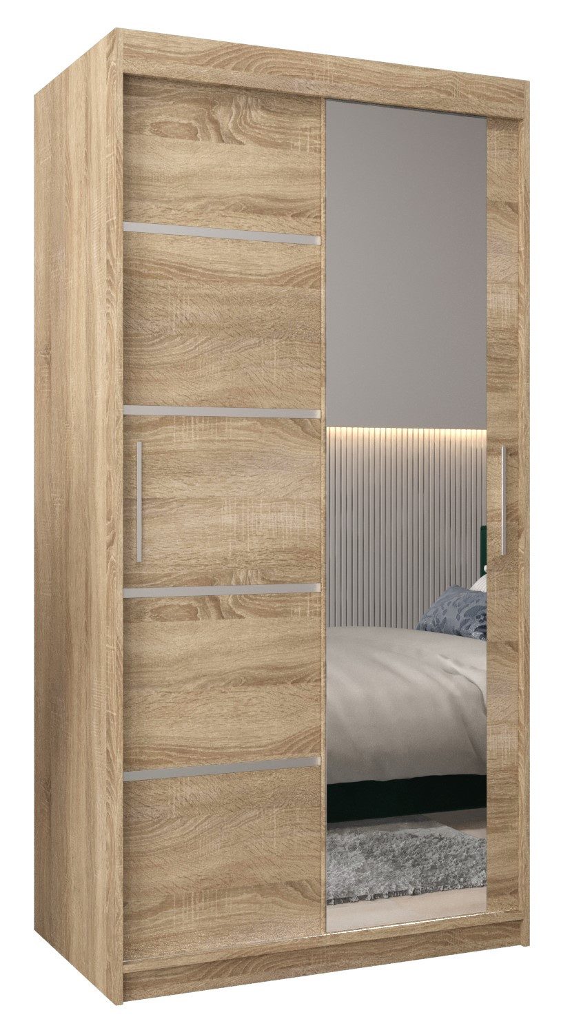 ABIKS MÖBEL Schwebetürenschrank Verona 2 Schlafzimmerschrank, mit Spiegel, Kleiderstange und Regalen