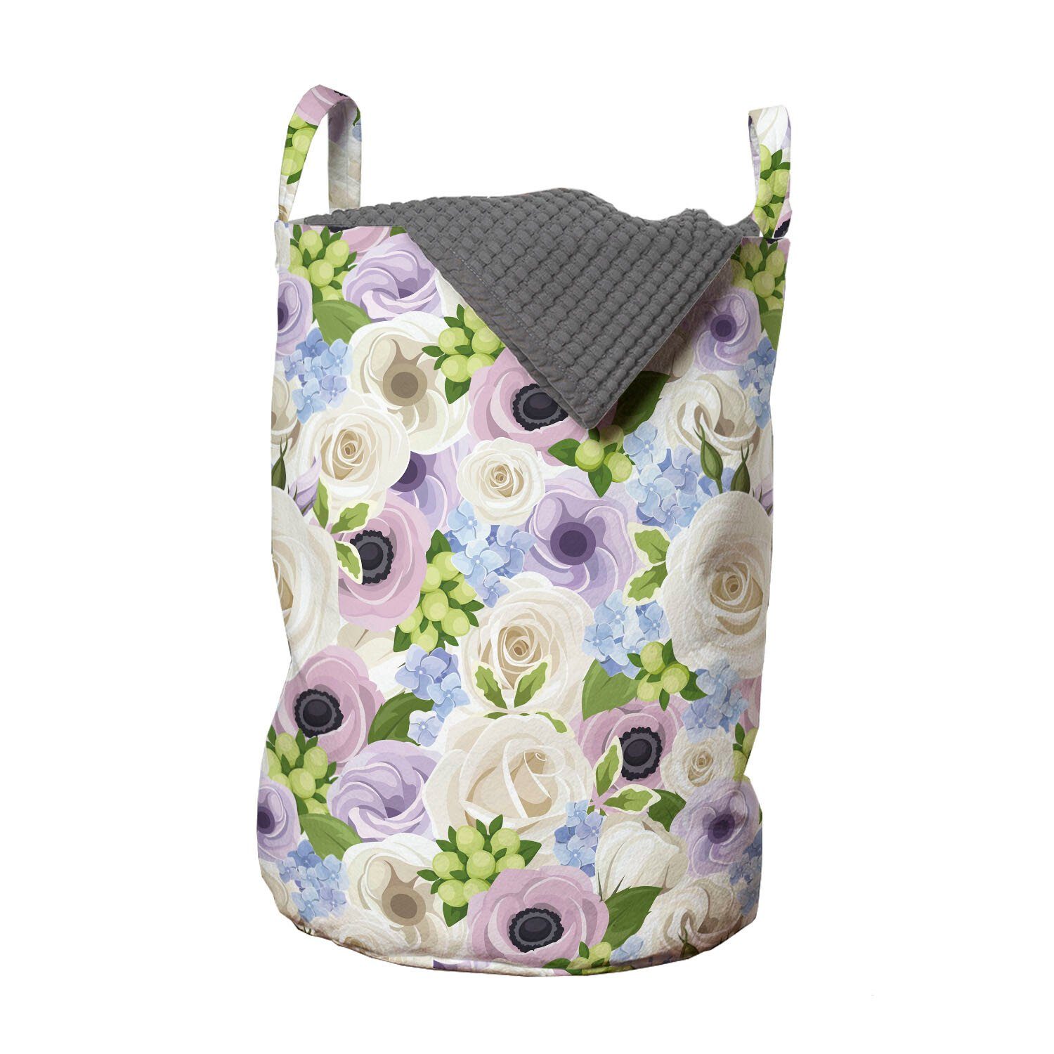 Abakuhaus Wäschesäckchen Wäschekorb mit Griffen für Kunst Waschsalons, Kordelzugverschluss Blumen Roses Spring Blühende