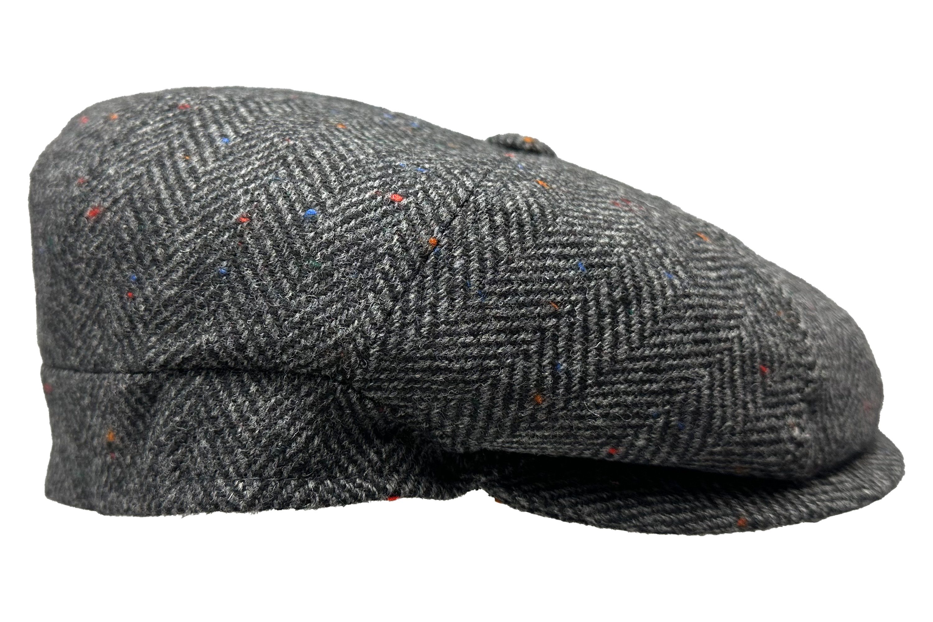 Fiebig Ballonmütze 8-Panel Cap Wool Herringbone Fischgrät mit Steg