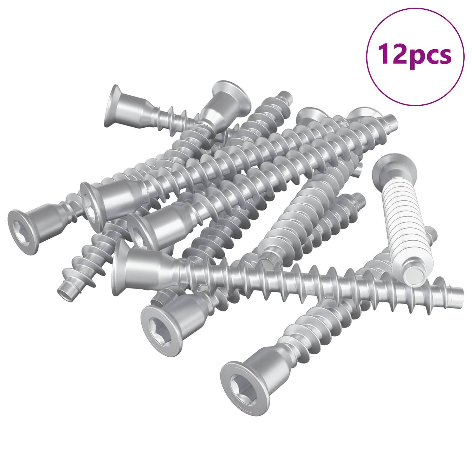 vidaXL Schraube Confirmat-Schrauben 12 pcs Silber Metall, (12 St)
