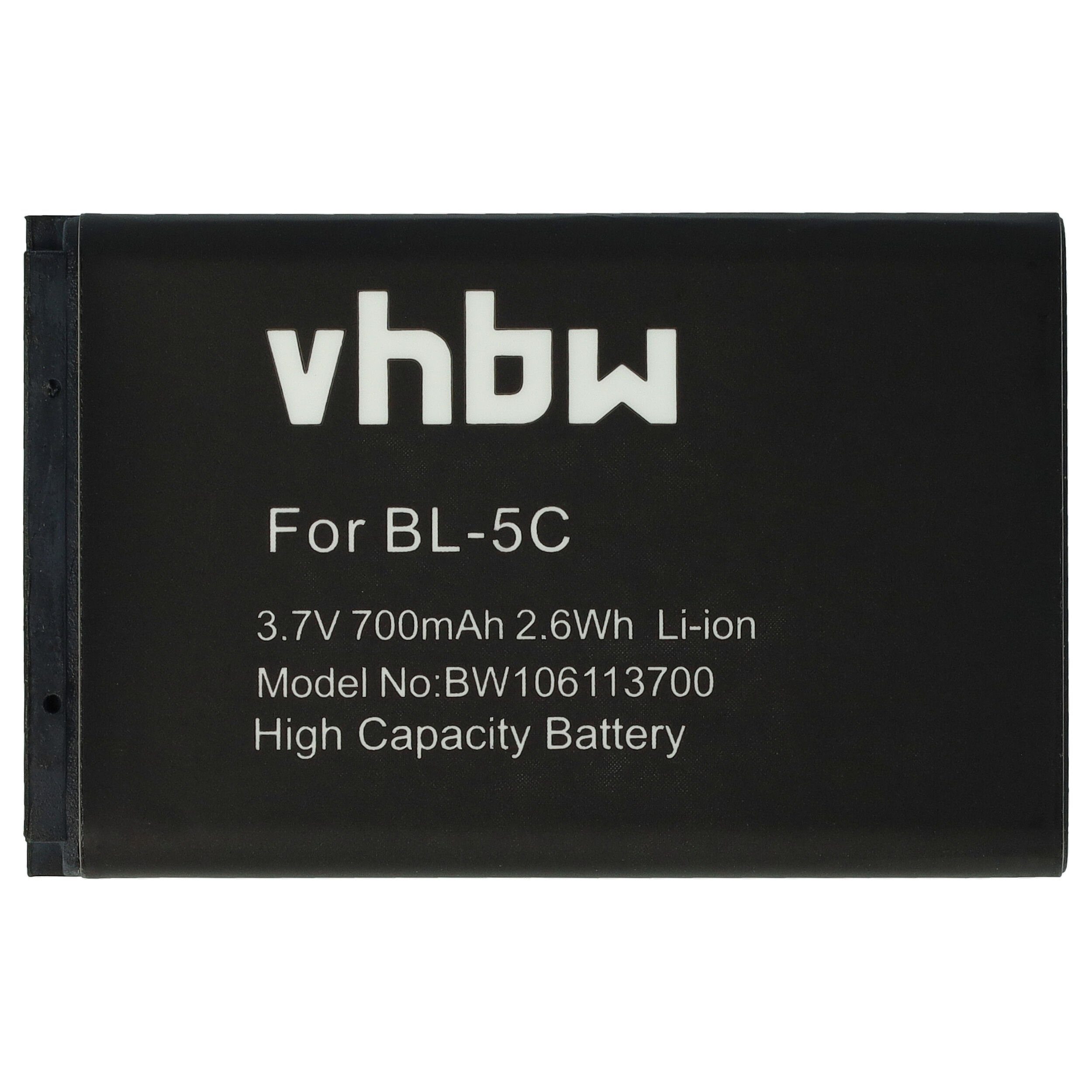 vhbw kompatibel mit TopCom BabyViewer 4500, 2500 Akku Li-Ion 700 mAh (3,7 V)