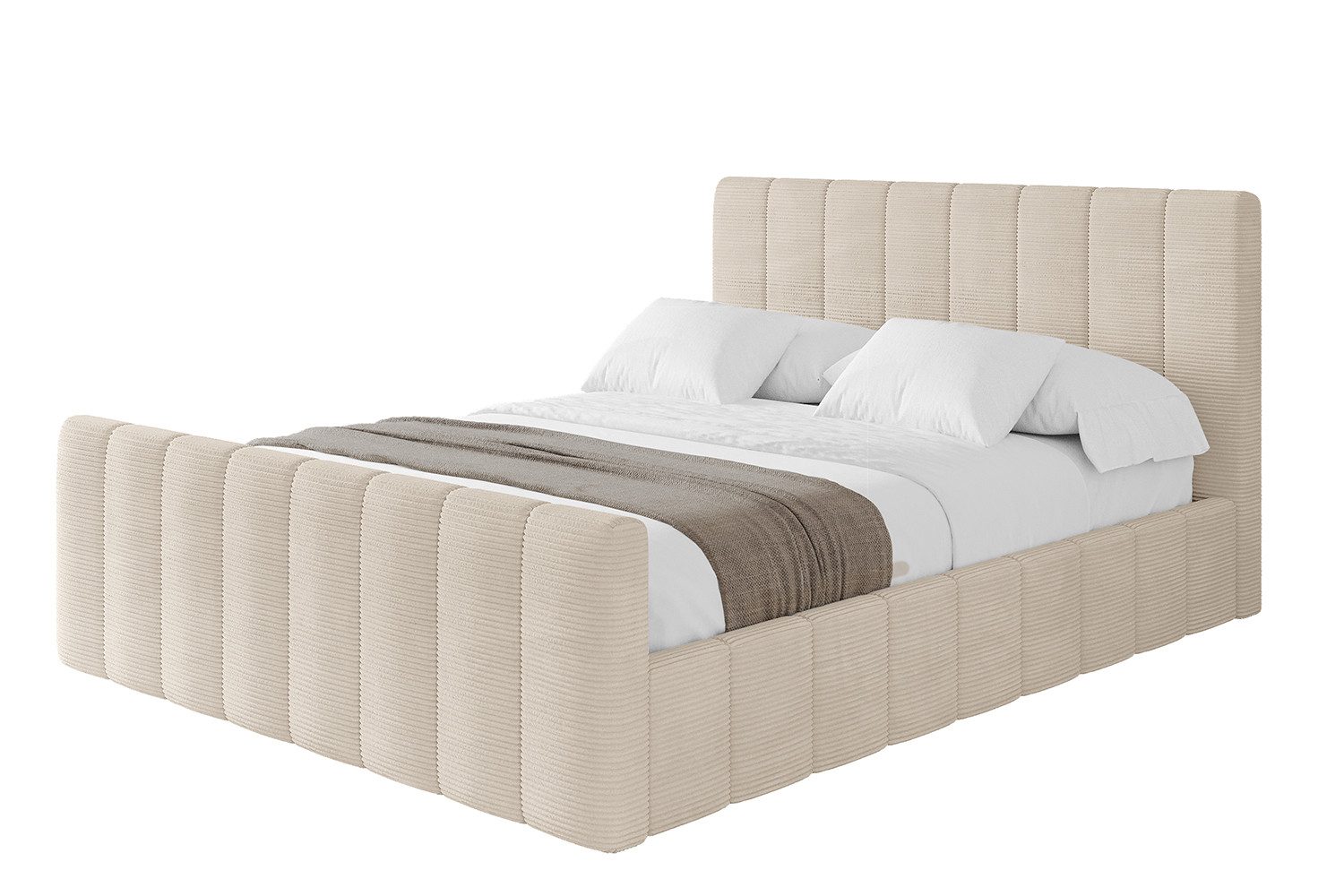 ALTDECOR Polsterbett FINO-Z (Polsterbett mit Bettkasten und Lattenrost, Boxbett mit Matratze), Doppelbett mit Stauraum, Bett mit Kopfteil