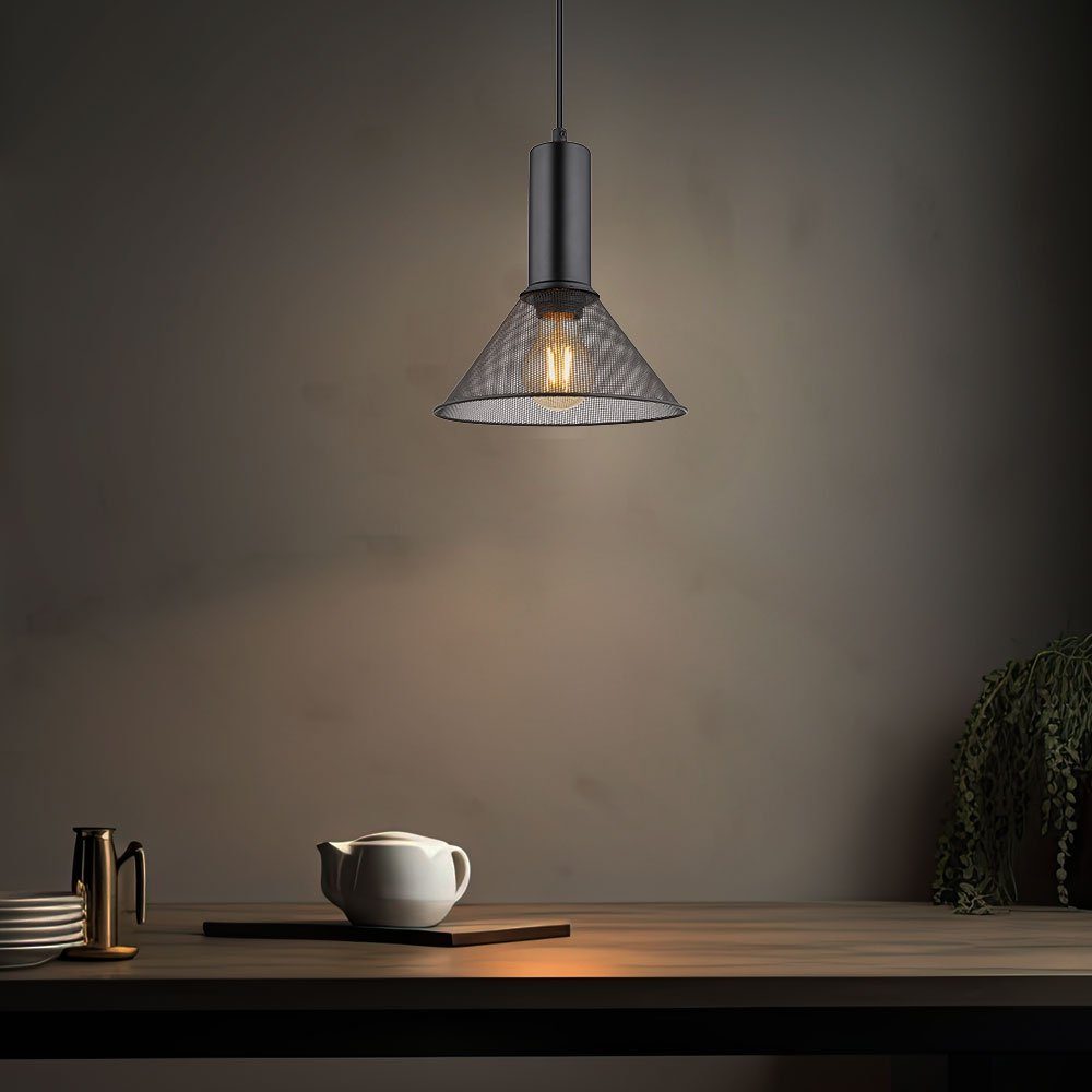 GLOBO LIGHTING Pendelleuchte, Leuchtmittel nicht inklusive, Pendelleuchte Hängelampe Wohnzimmerlampe Industrial schwarz H 120 cm