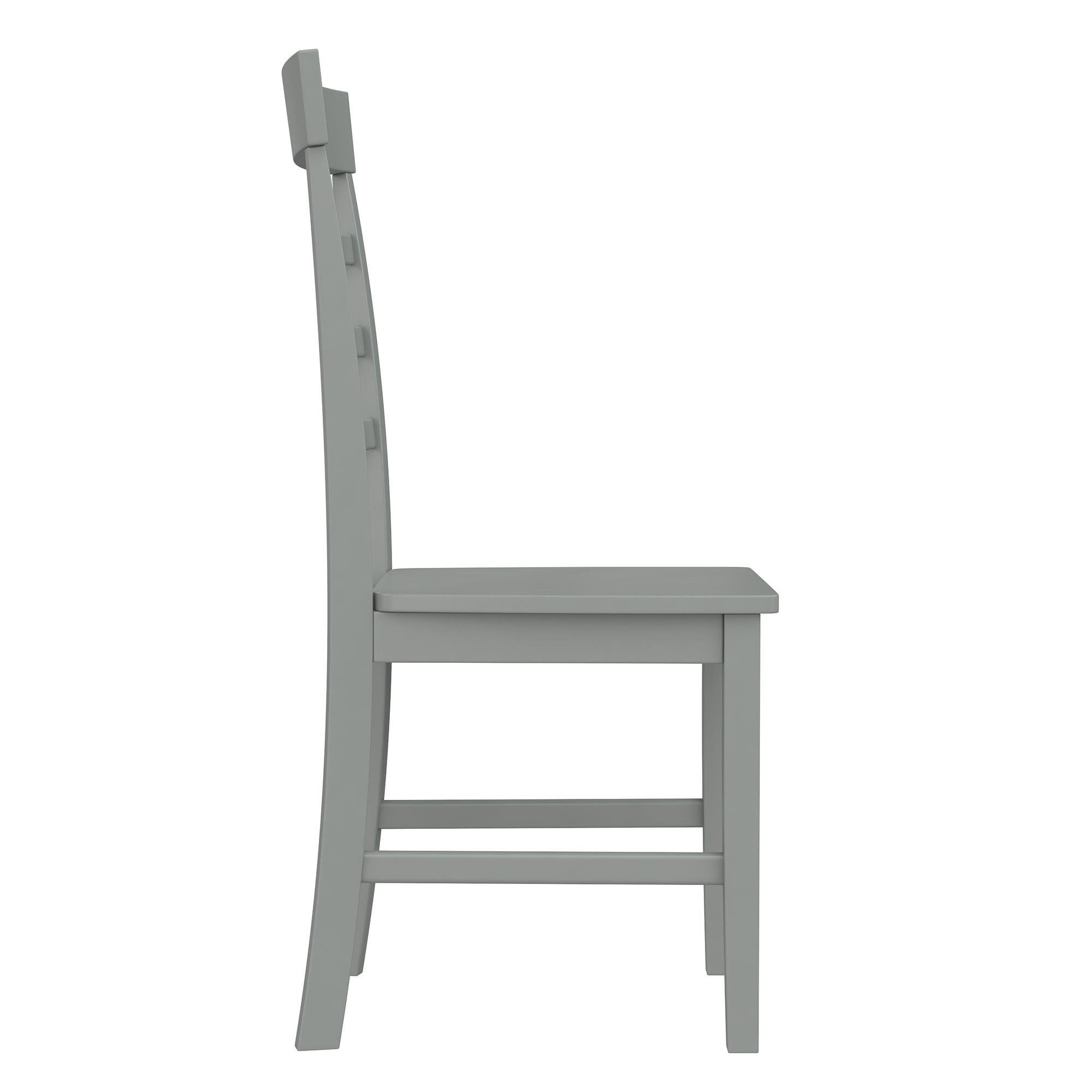 3-St., Brooks, Esstisch mit Stil 2 im Esstisch Esszimmerstühlen), runder grau Esszimmer-Set Esszimmerstühlen loft24 mit 1 2 (Set, Landhaus