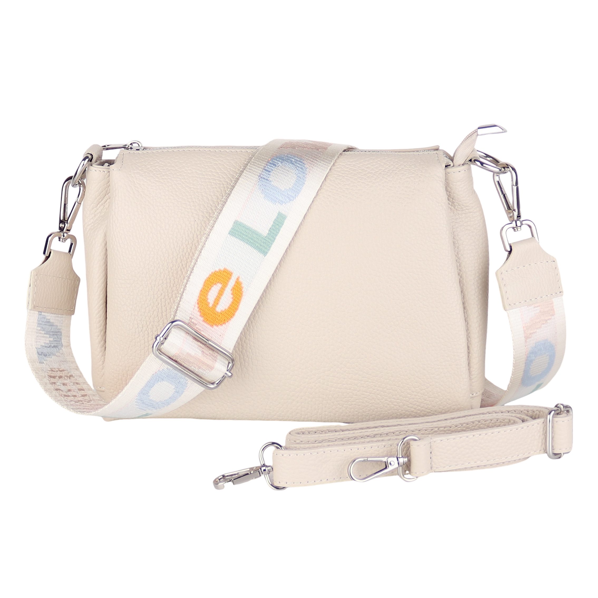 Umhängetasche Damen, Crossbody Bag, Echtleder Made in Italy