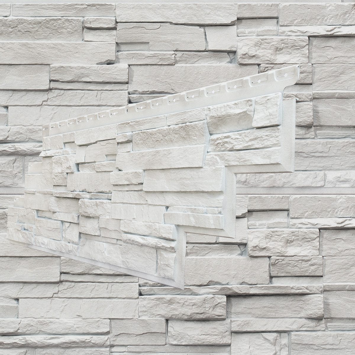 NOVIK Verkleidungspaneel NovikStone DS Platte 105x33cm 10 Stück 2,32qm Schichtstein hellgrau, BxL: 33,34x105,41 cm, 0,375 qm, (Karton mit 10 Platten, 3,52 qm) Wandverkleidung mit 3-D-Effekt, problemlose Montage, Natursteinoptik
