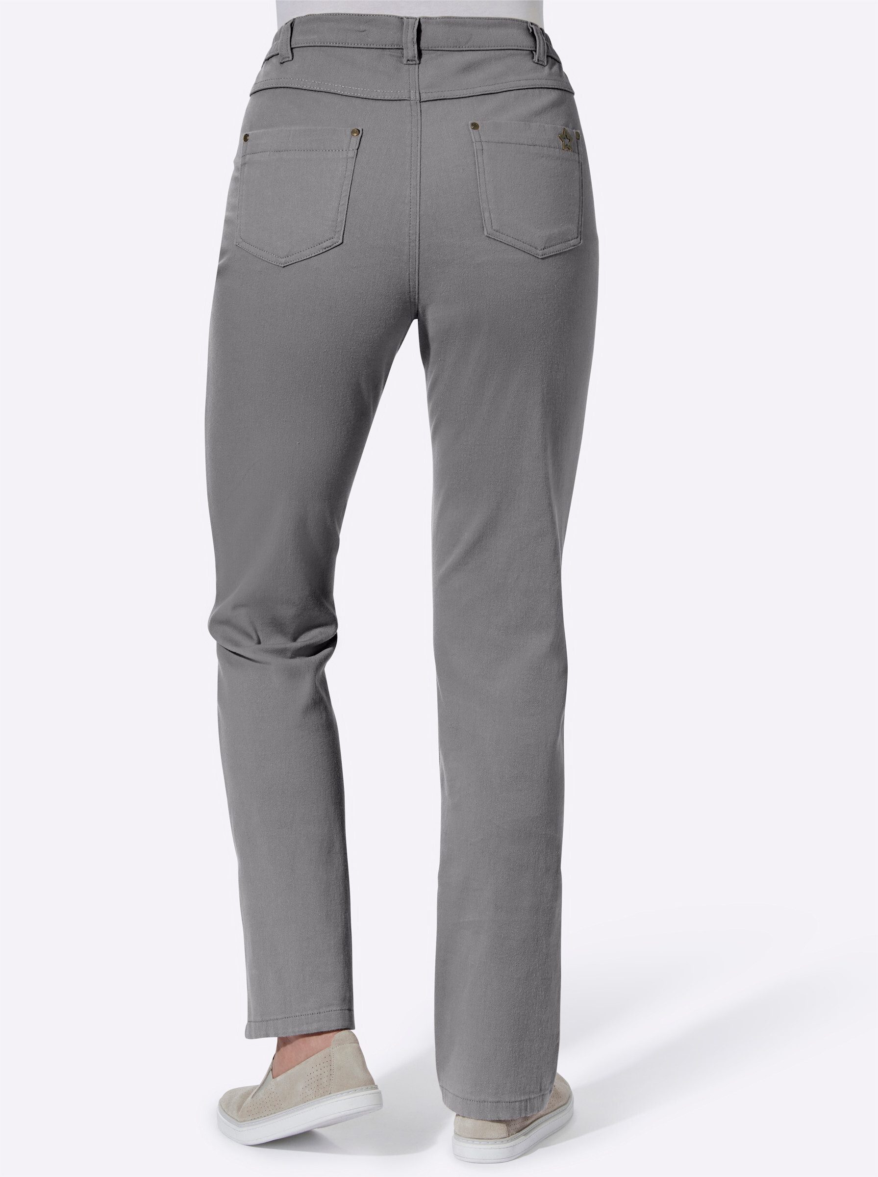 Sieh an! Bequeme Jeans Stretch-Hose komfortabel mit seitlichem Dehnbund