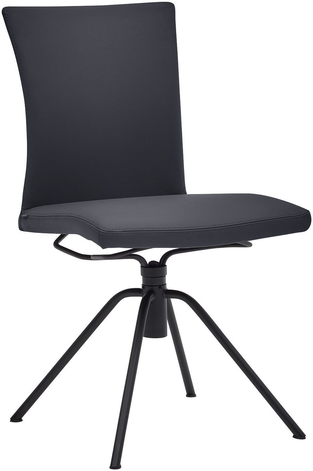 Musterring Polsterstuhl Helmond 6700 (Set, 2 St), Drehgestell in schwarz inkl. Rückholfunktion, ohne Armlehne