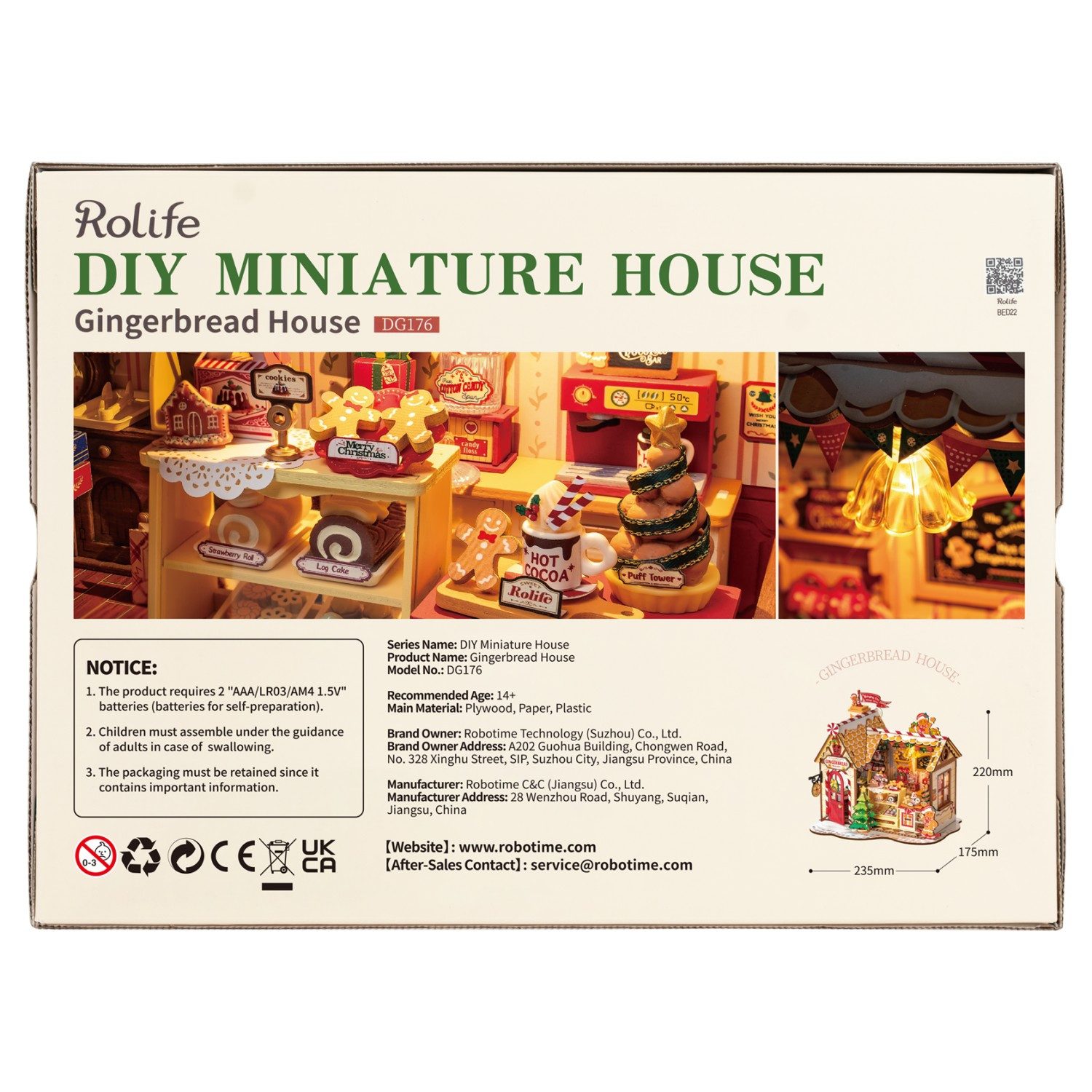 ROLIFE 3D-Puzzle DIY "Lebkuchenhaus", Puzzleteile