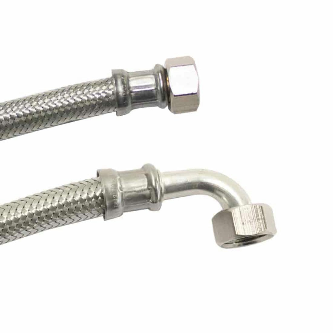 KLASEBO® Flexschlauch Panzerschlauch, Edelstahl Panzerschlauch, Flexschlauch, 1/2 Zoll, Bogen 800mm