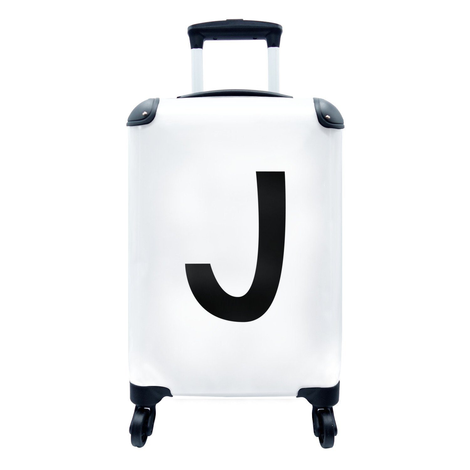 MuchoWow Handgepäckkoffer Kinder Illustration der Buchstaben des Alphabets "J" auf einem weißen, 4 Rollen, Reisetasche mit rollen, Handgepäck für Ferien, Trolley, Reisekoffer