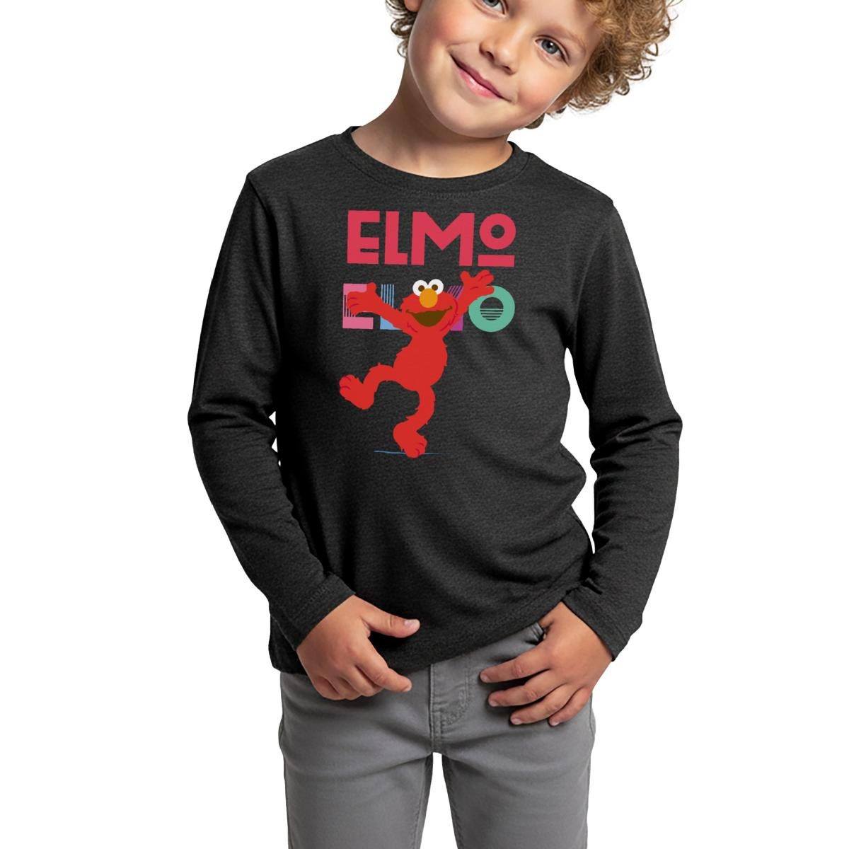 T-Shirt Sesamstraße Elmo Springt vor Freude Kinder Premium Langarmshirt