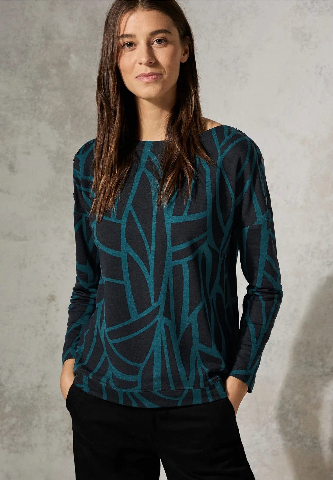 CECIL Langarmshirt Shirt mit Knöpfen (1-tlg) günstig online kaufen