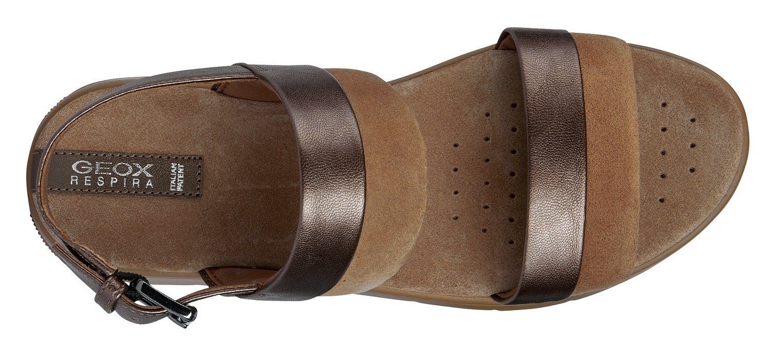 Geox D DANDRA Sandale mit Metallic-Look bronzefarben-camelfarben