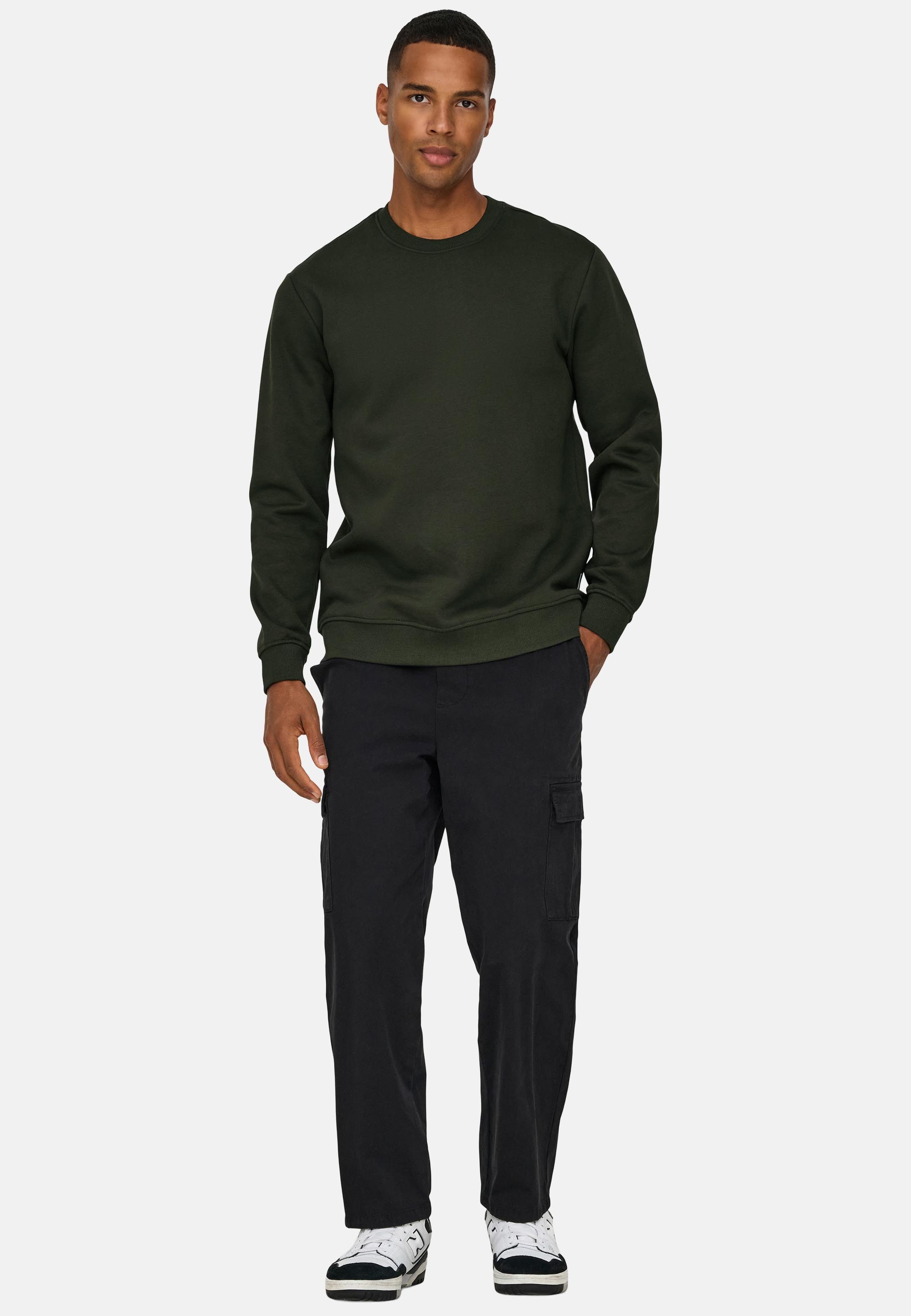 ONLY & SONS Rundhalspullover Connor (1-tlg) Sweatshirt - Baumwolle - Atmungsaktiv - Weiche, gebürstete Innenseite