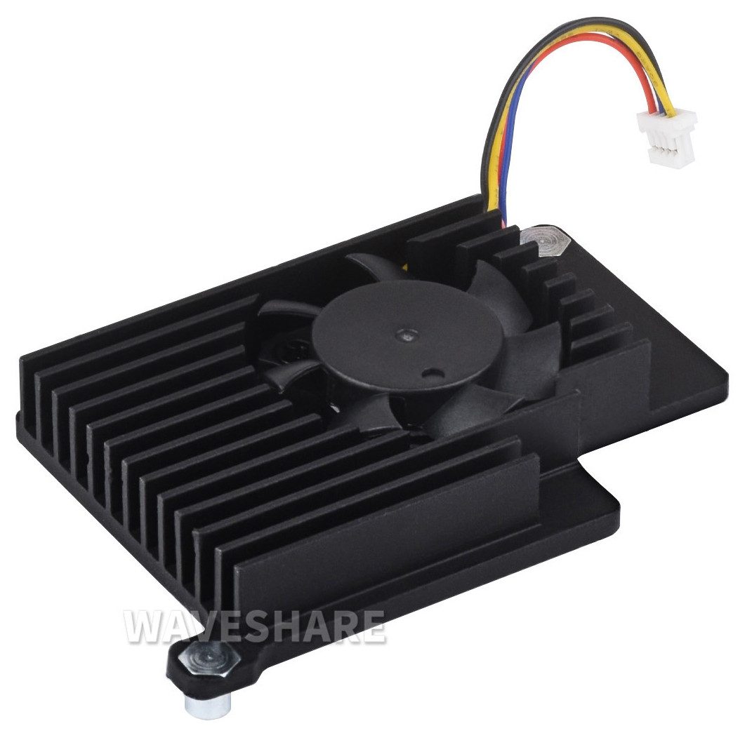 Computer-Kühler Waveshare aktiver Kühler / Lüfter für Raspberry Pi 5, Aluminium, PWM