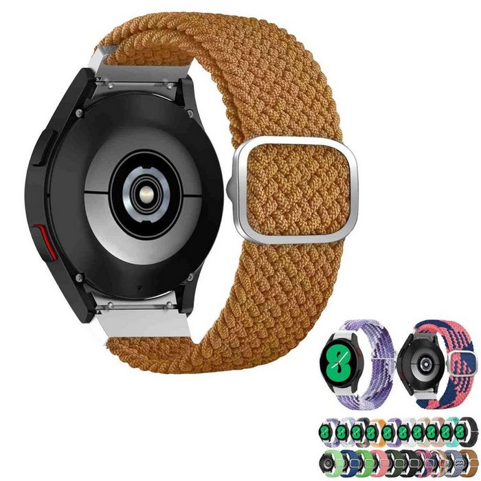Wigento Smartwatch-Armband Für Samsung Galaxy Watch 4 40mm / 44mm Uhr Nylon Armband Ersatz Arm Band Muster 20