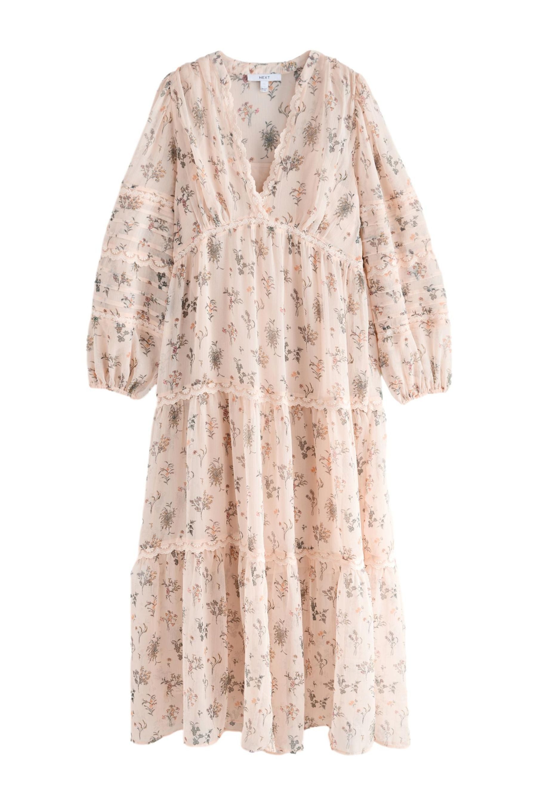 Midikleid Midi-Stufenkleid mit transparenter Spitze