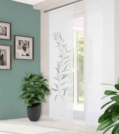Schiebegardine HIG CELSO Schiebegardine rec. Polyester, 245x60 cm, 3D- Pflanzenranke, HOME in green, (6 St), Polyester (recycelt) Polyester